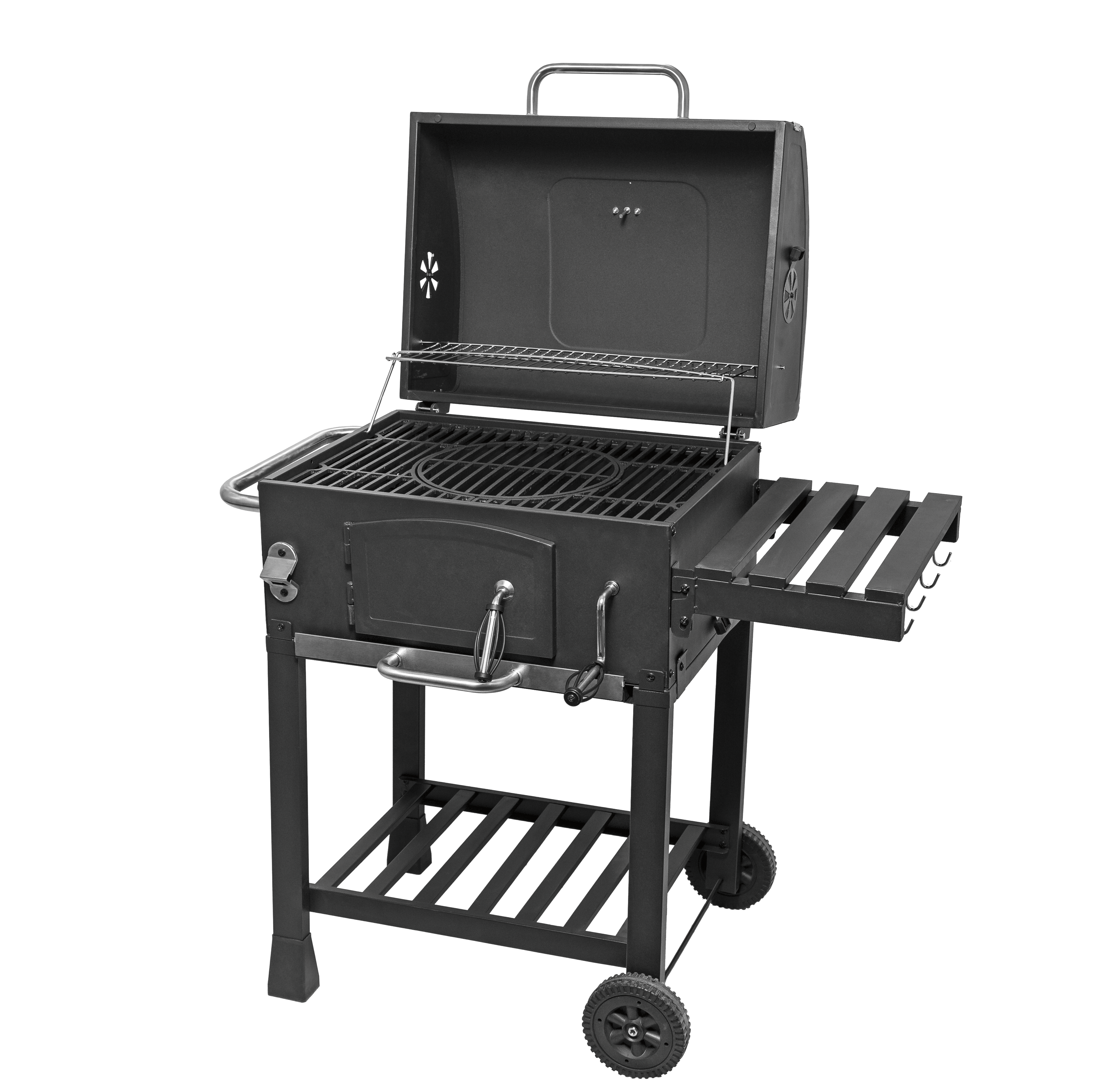 Grill węglowy na wózku Angular XL żeliwny ruszt + pokrowiec gratis Activa - 18