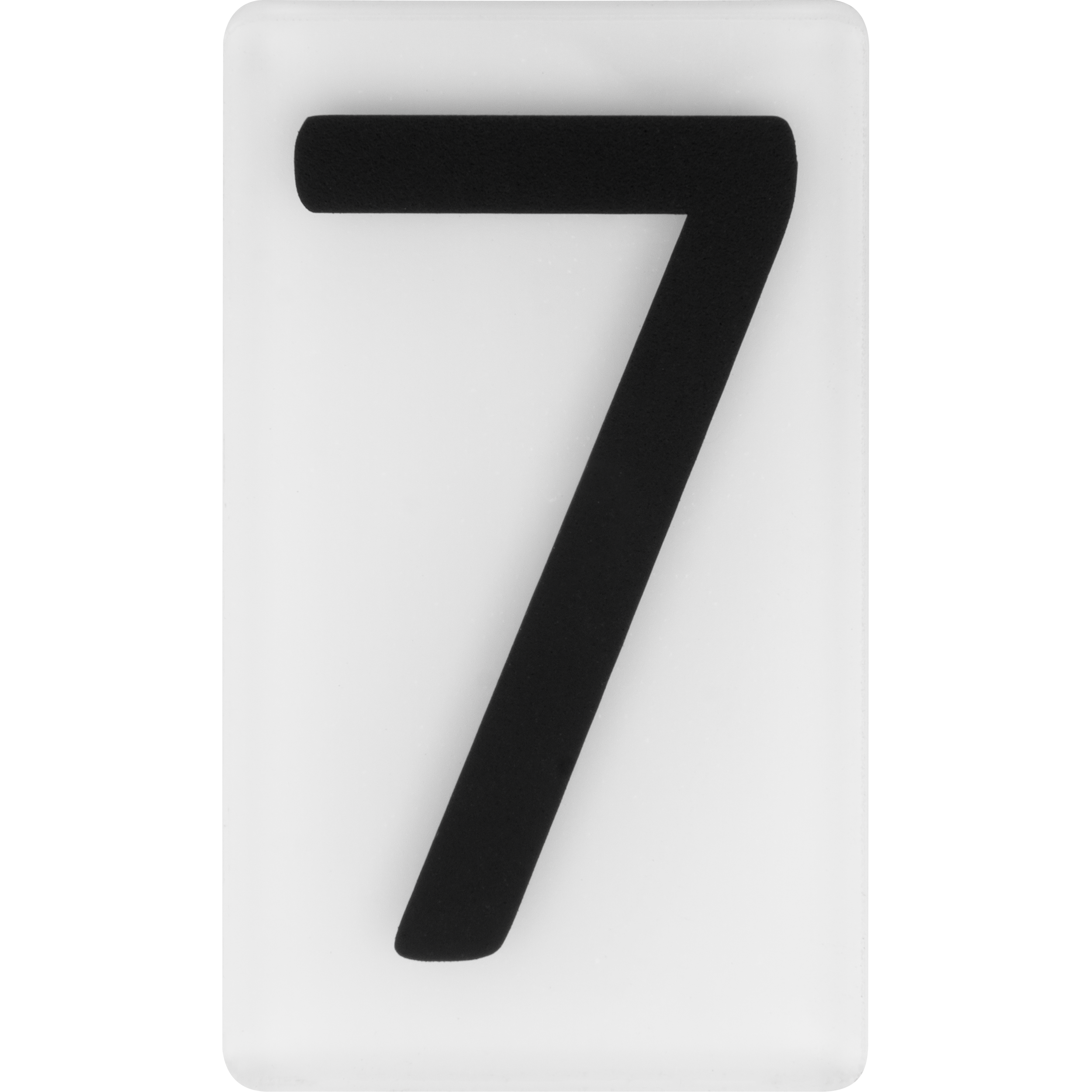 Cyfra 7 wys.5 cm plexi czarna na białym tle
