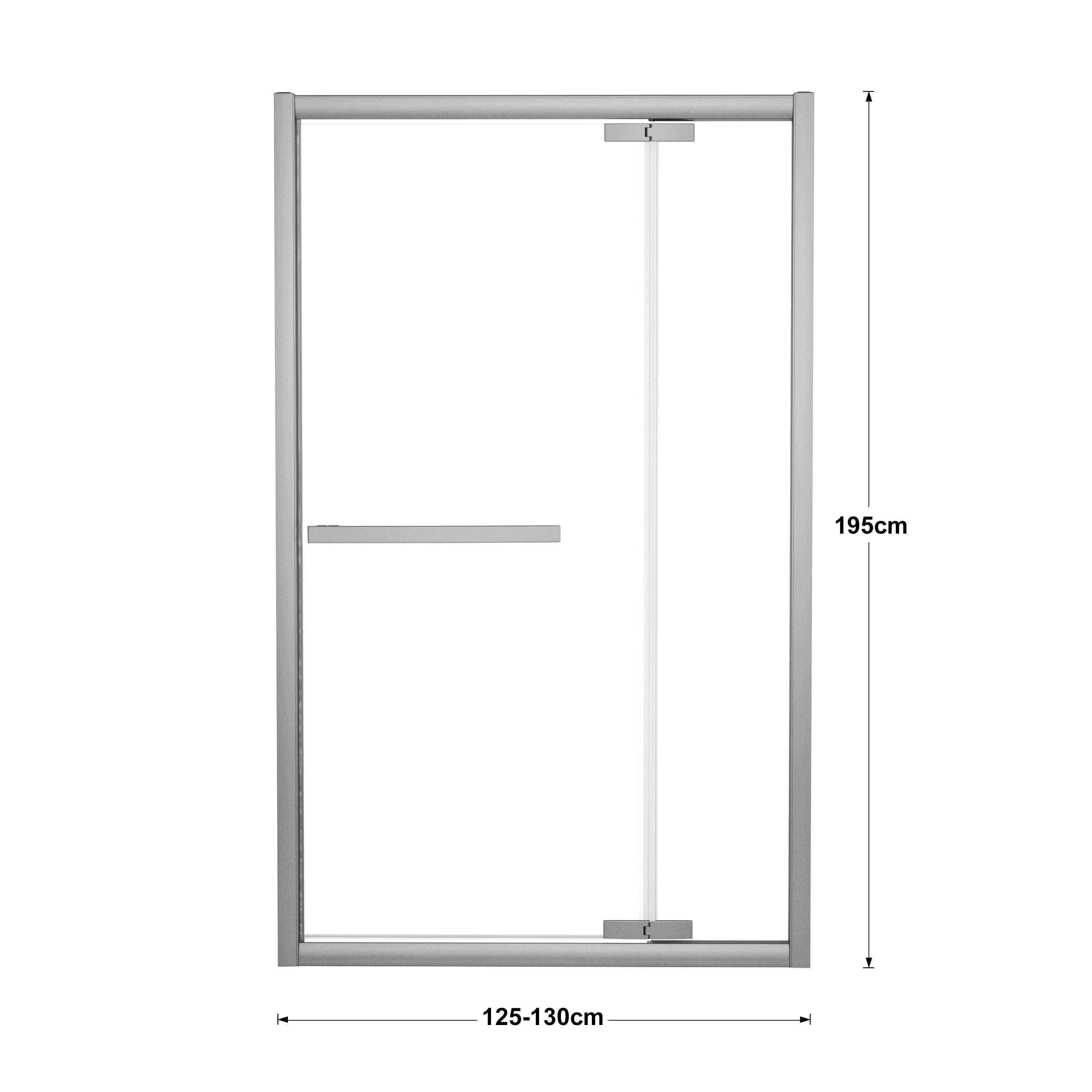 Porta doccia battente Namara L 125-130 cm x H 195 cm x SP 8 mm, profilo cromo - 4