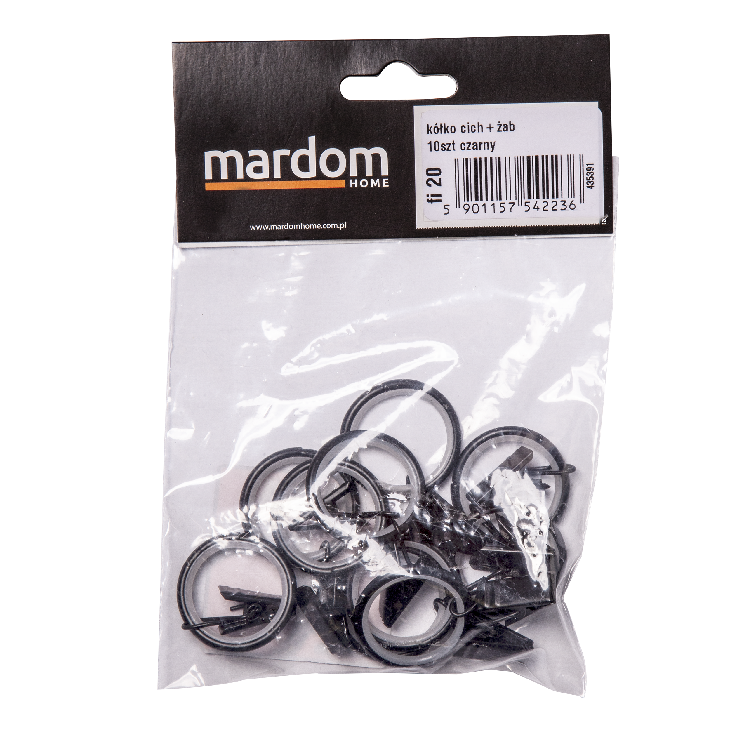 Kółka z żabkami Tokyo czarny mat 16/19 mm 10 szt. - 2