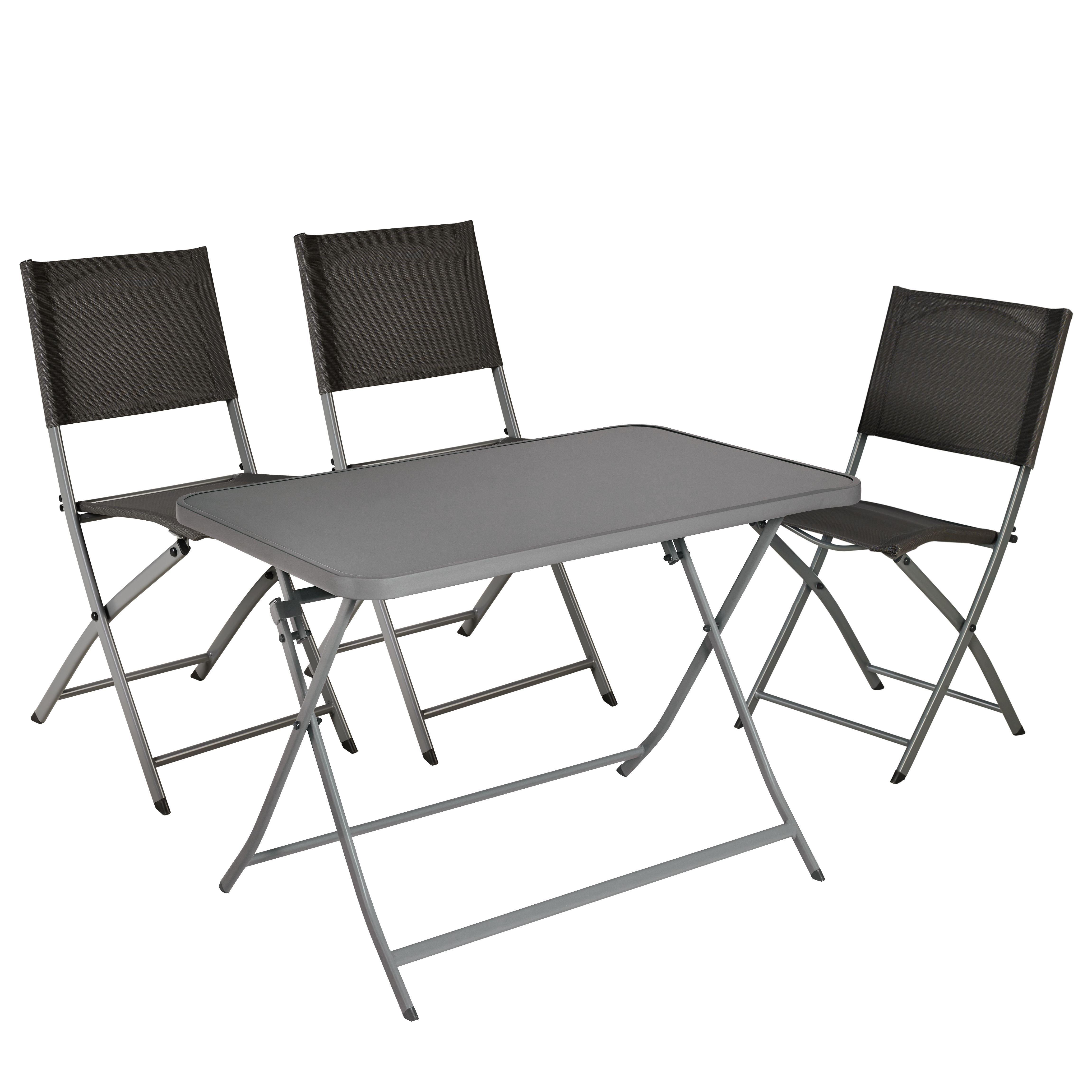 Mesa de jardín plegable de acero Emys gris de 70x110x72 cm - 42