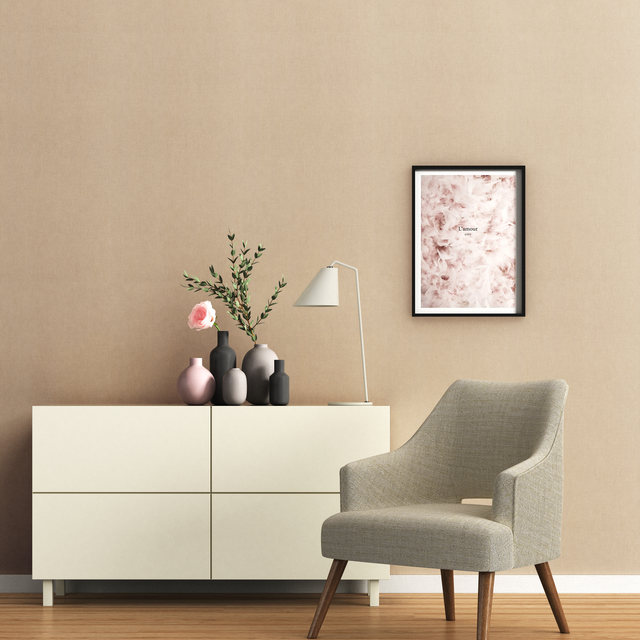 Papel pintado Vinilo Liso marrón Textil 1 Anna INSPIRE. De 53cm x 10.05m. Lavable. Apto para cocinas o baños. Método de pegado: aplicación cola en pared