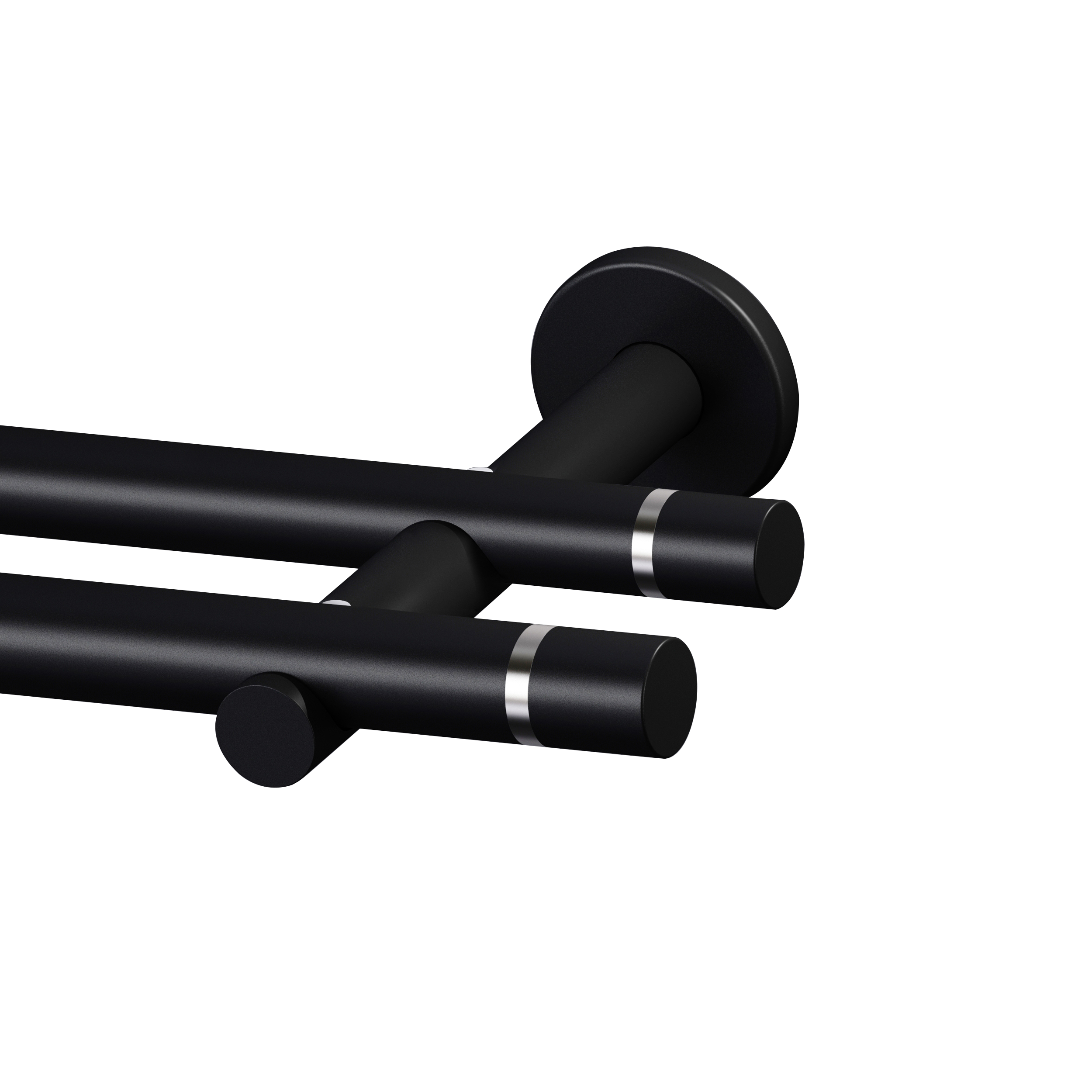 Karnisz Tokyo 160 cm podwójny czarny mat 19 mm