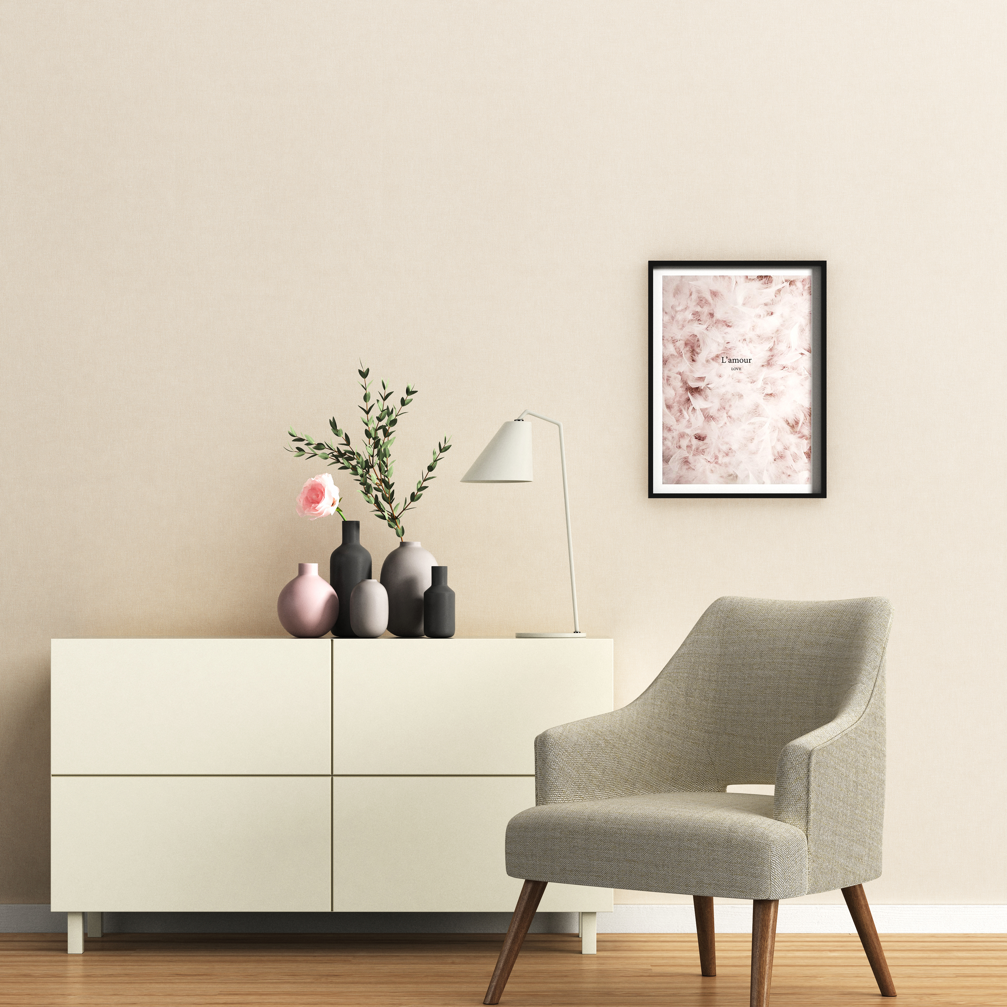 Tapeta Anna Fossil kremowa winylowa na flizelinie Inspire - 2