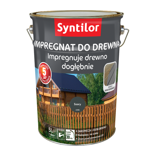 Impregnat do drewna 5 l Szary SYNTILOR