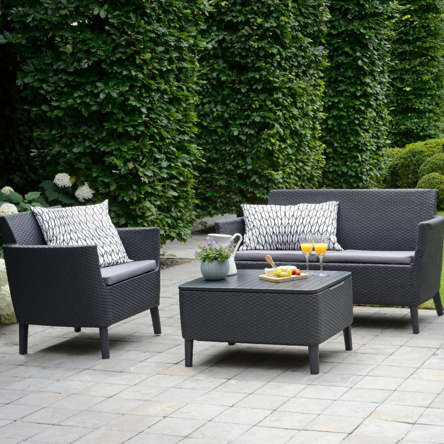 Stolik ogrodowy ze schowkiem Salemo 56x76 cm antracytowy Keter - 4