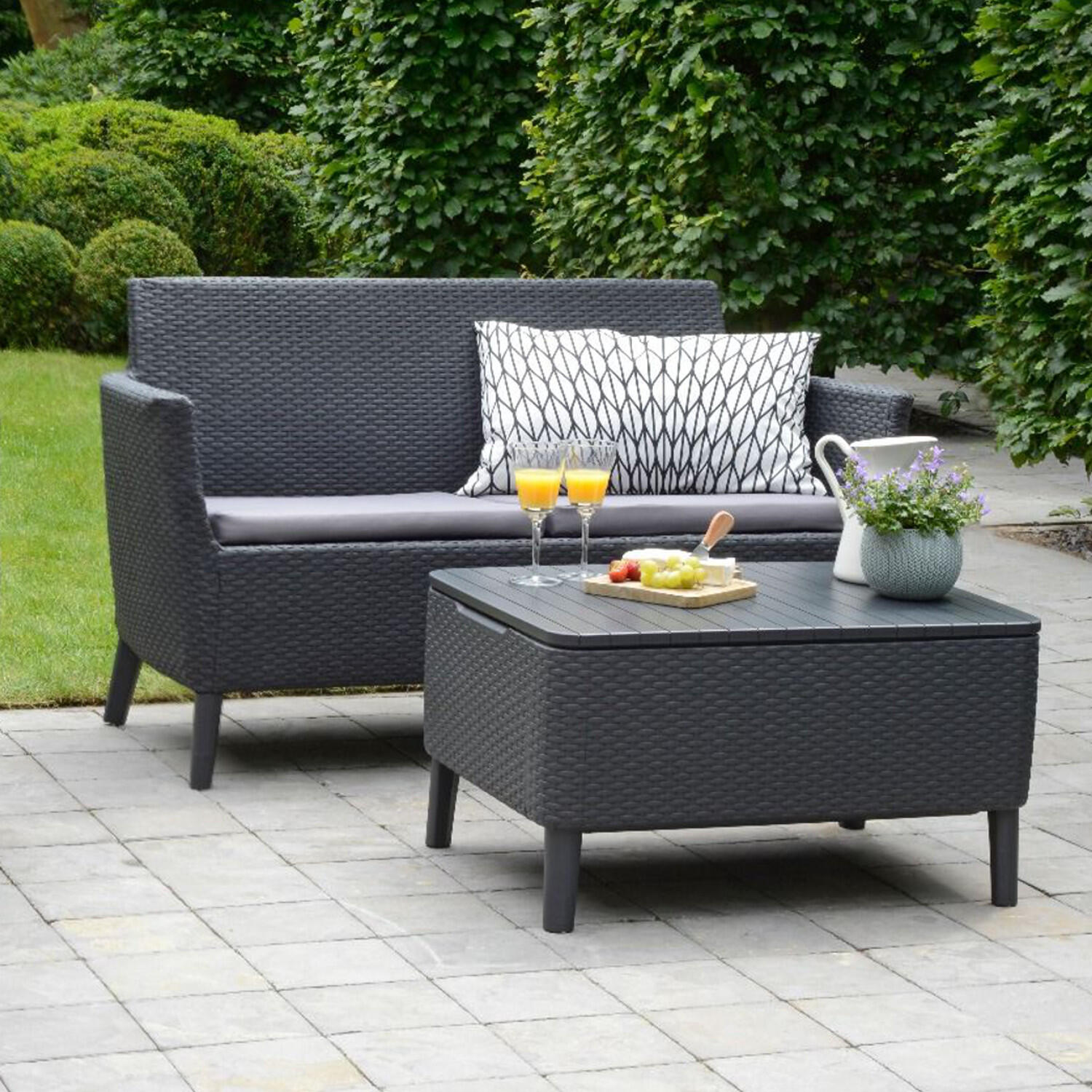 Stolik ogrodowy ze schowkiem Salemo 56x76 cm antracytowy Keter - 3