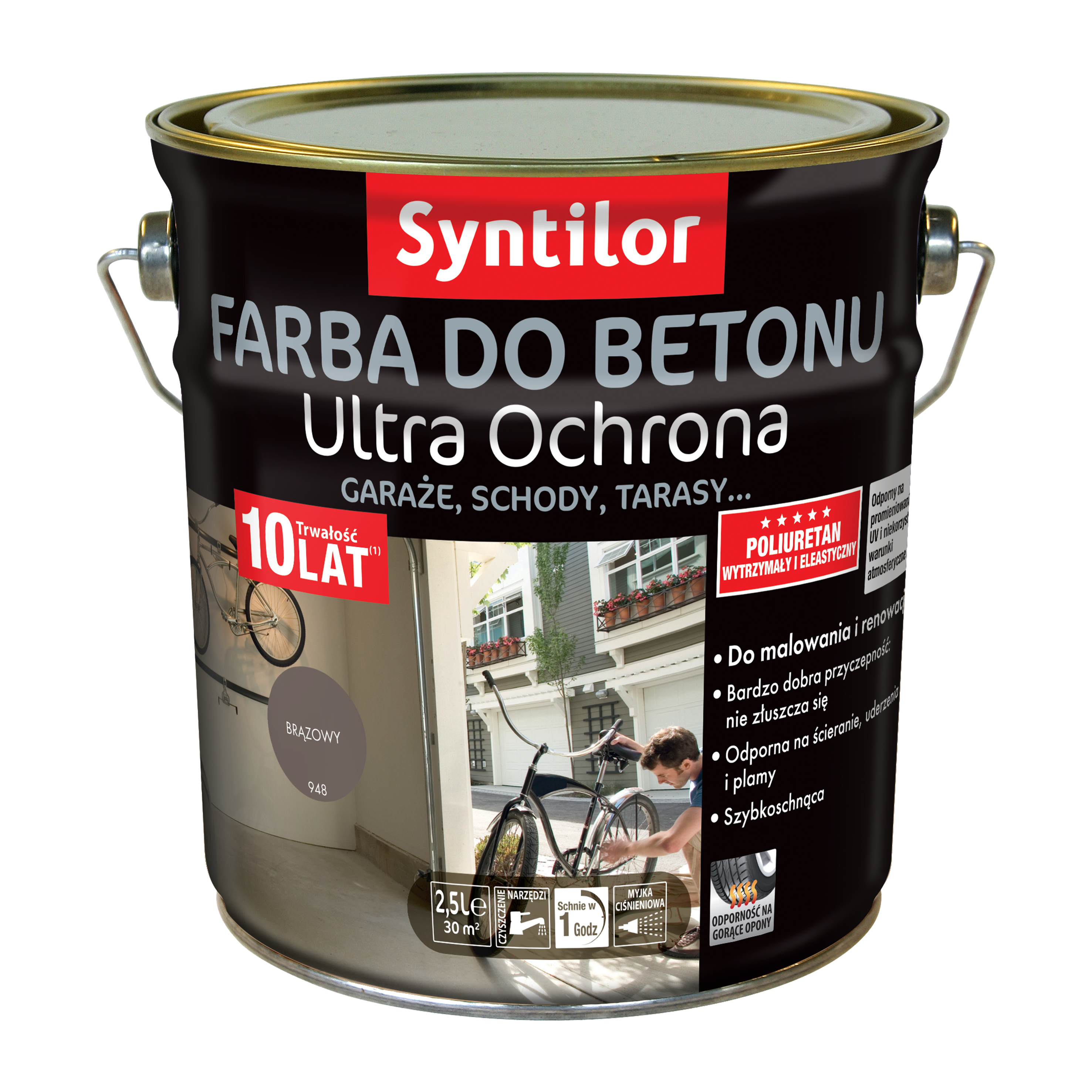 Farba do betonu ULTRA OCHRONA 2.5 l Brązowy SYNTILOR