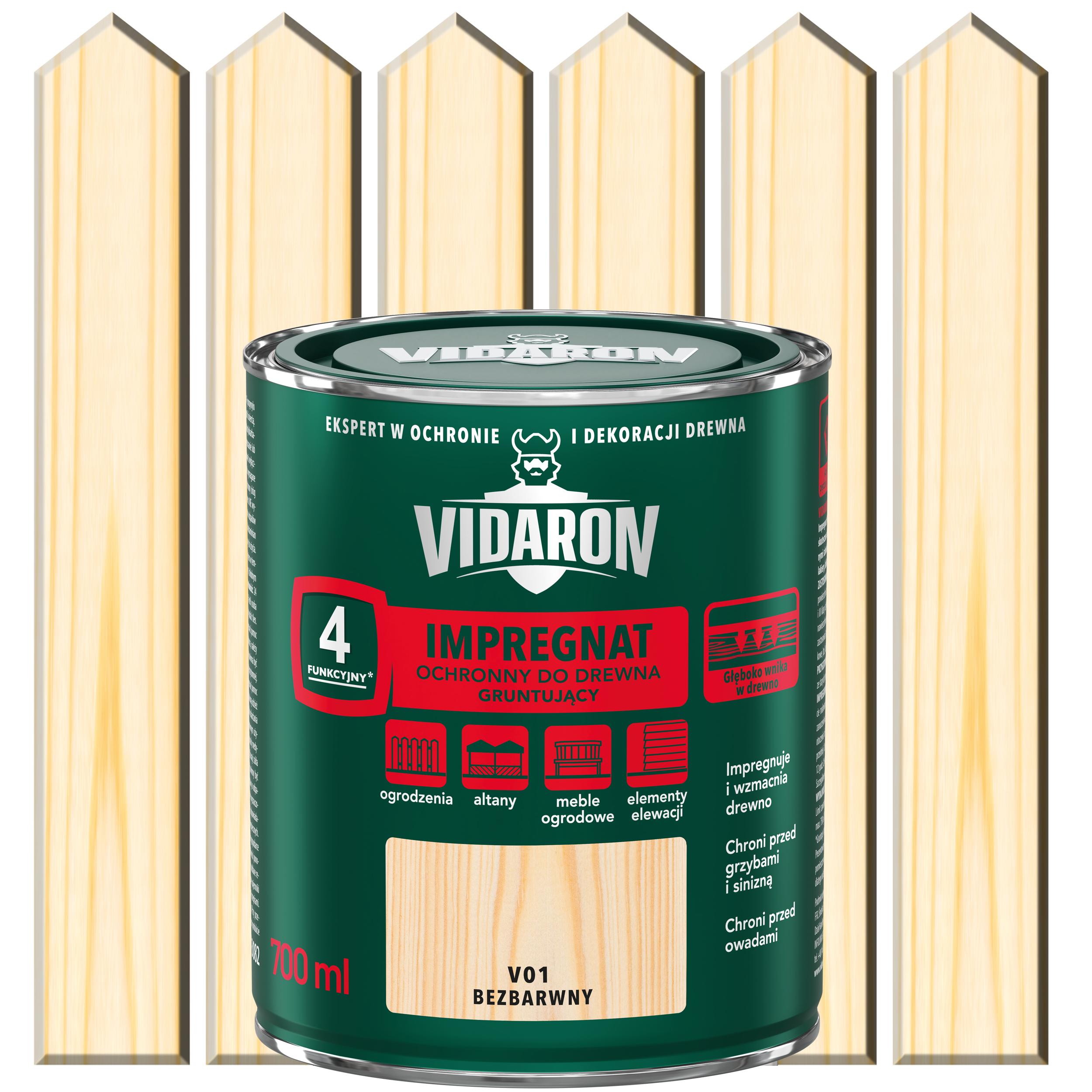 Podkład impregnujący do drewna GRUNTUJĄCY 0.7 l Bezbarwny VIDARON - 2