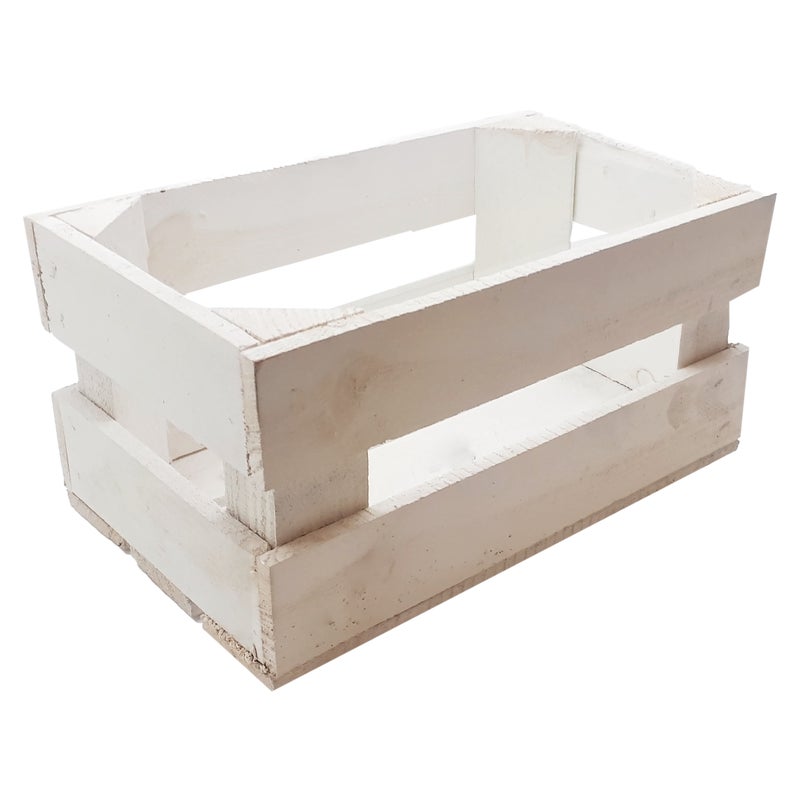 Skrzynka ogrodowa 32x14 cm drewniana biała Tajemniczy Ogród