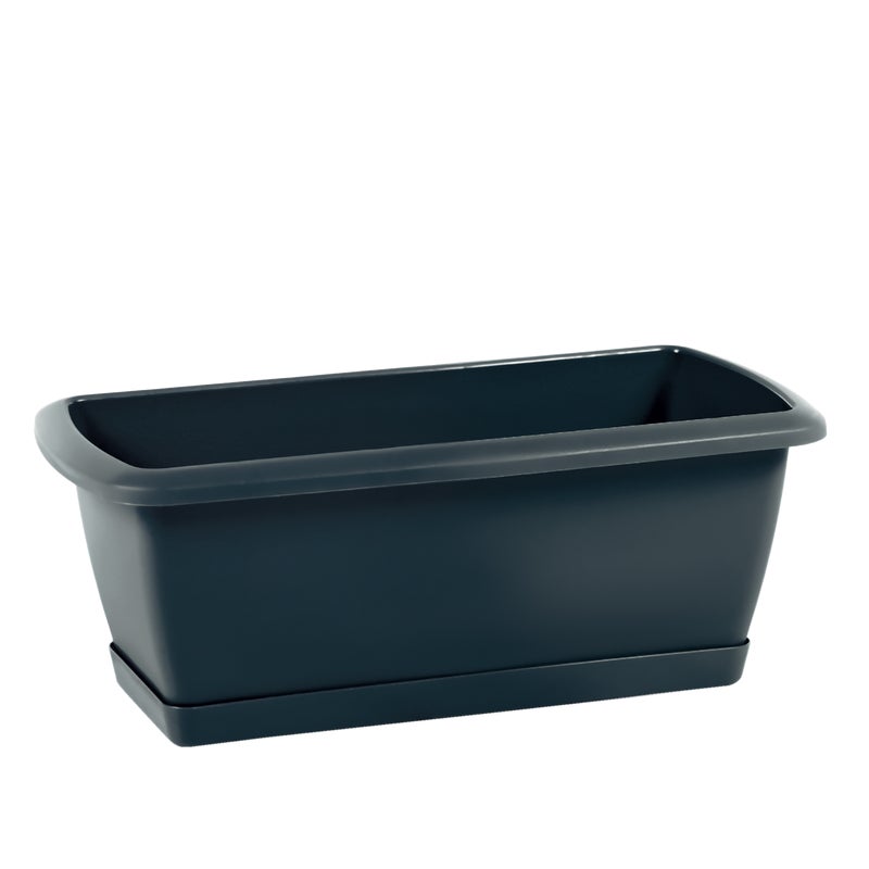 Skrzynka balkonowa 39.2x18.4 cm antracyt z podstawką Prosperplast