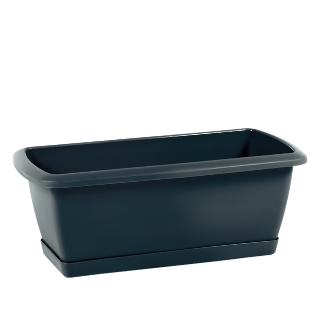 Skrzynka balkonowa 39.2x18.4 cm antracyt z podstawką Prosperplast