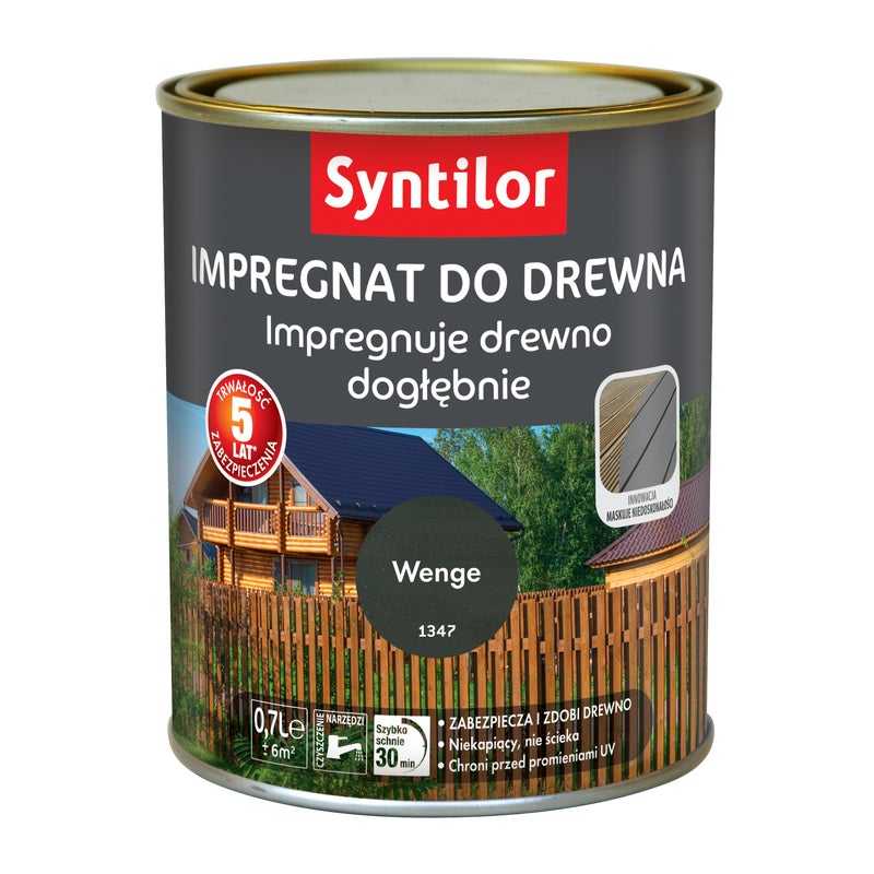 Фото - Лаки й лазурі Impregnat do drewna 0.7 l Wenge SYNTILOR Czarny
