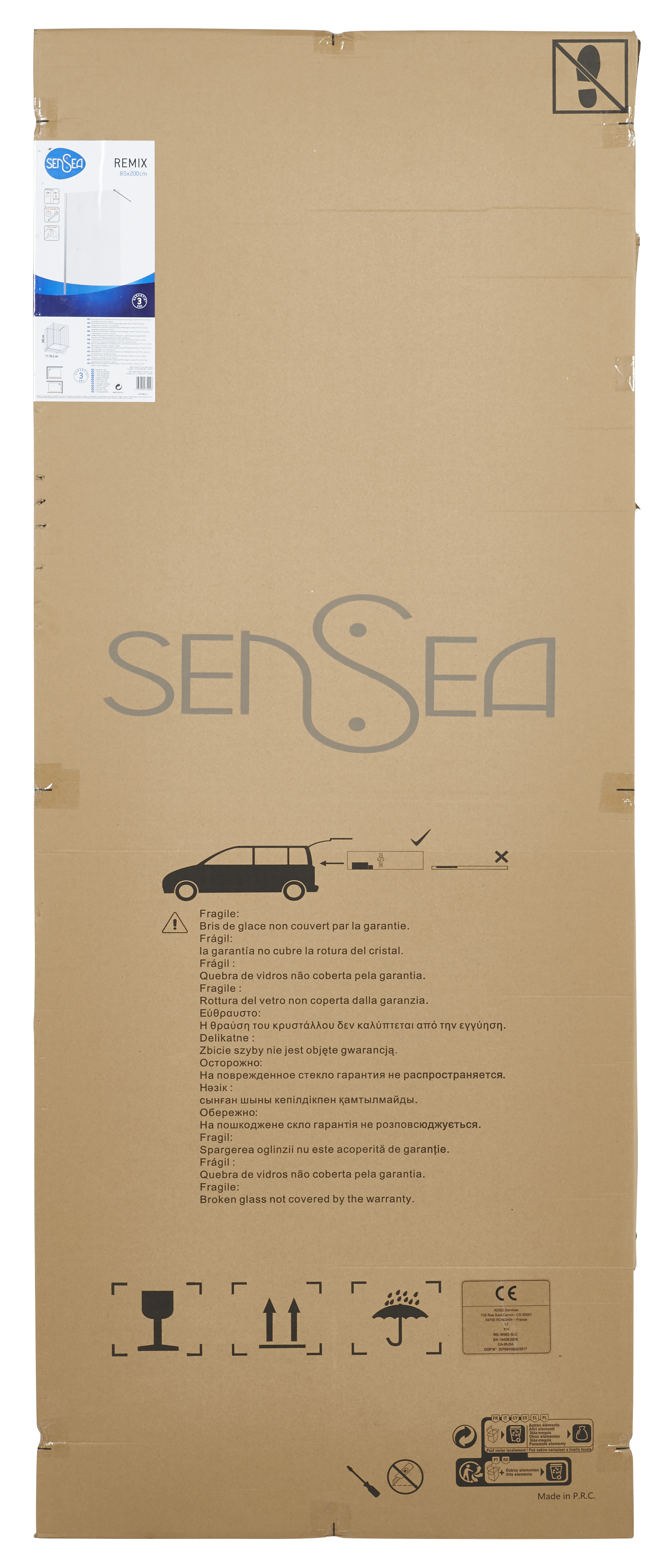 Kabina Walk-in Remix 80x200 transparentna profil chromowany Sensea - 36