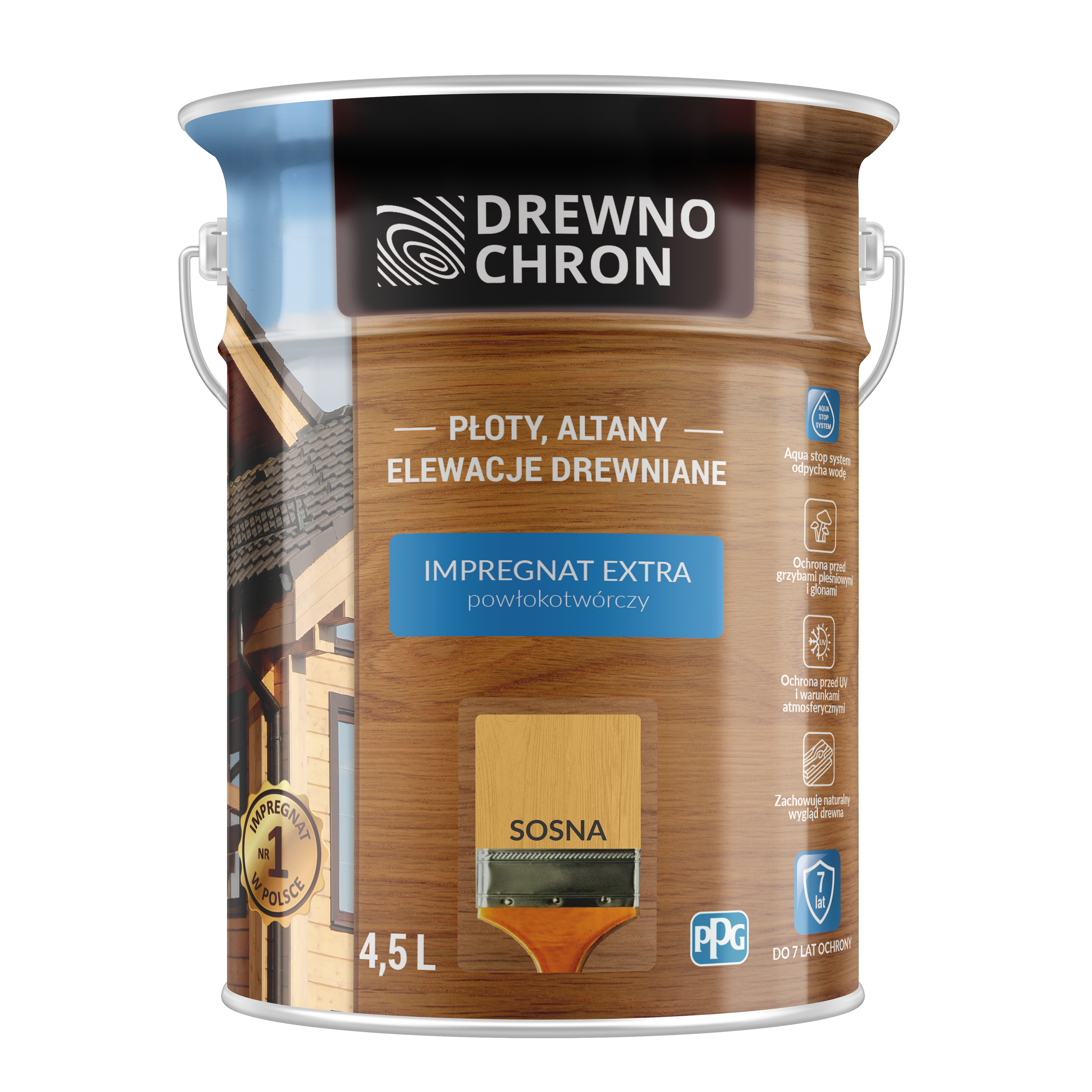 Impregnat do drewna Drewnochron Extra powłokotwórczy4.5 l Sosna - 2