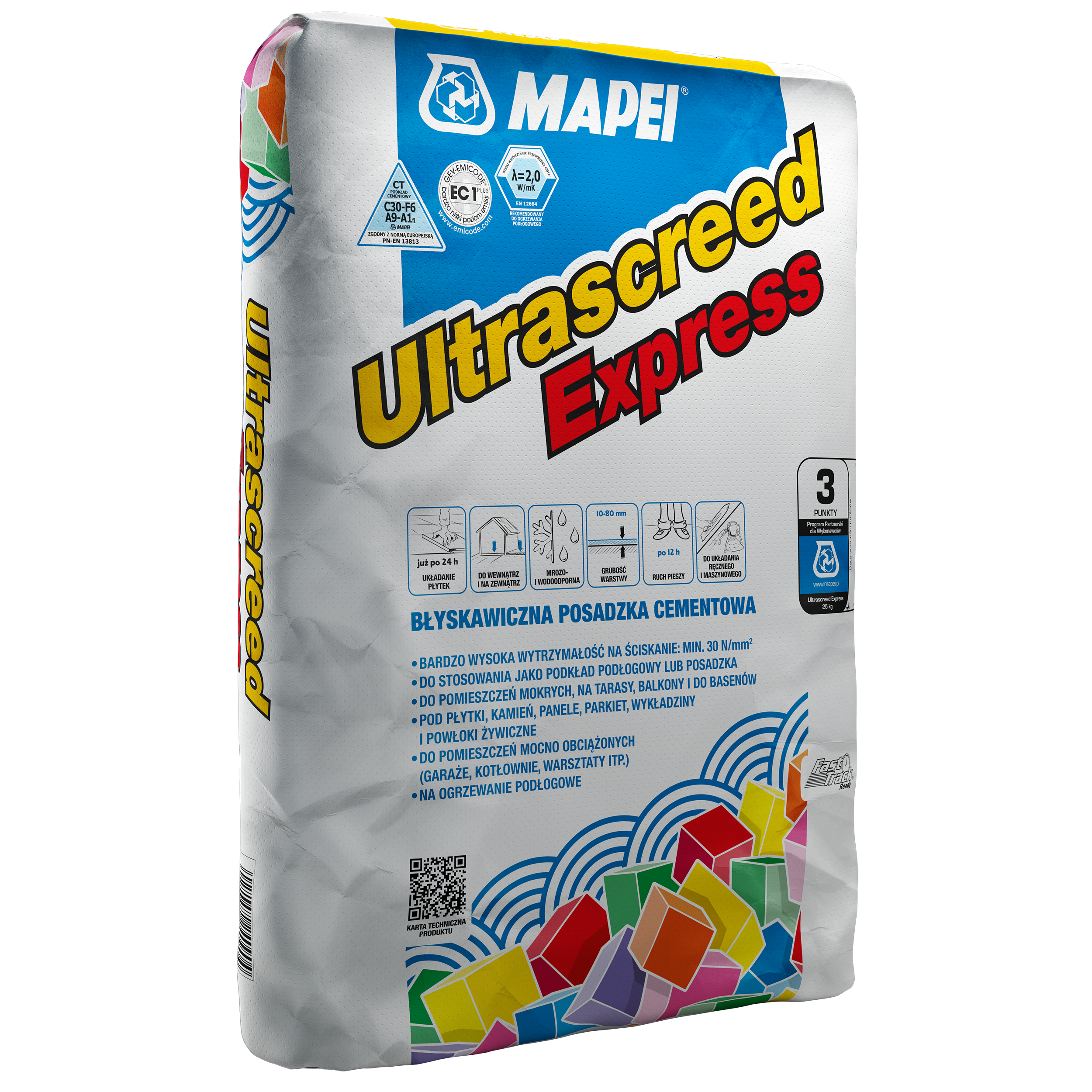 Posadzka cementowa Ultrasreed Express 25 kg Mapei