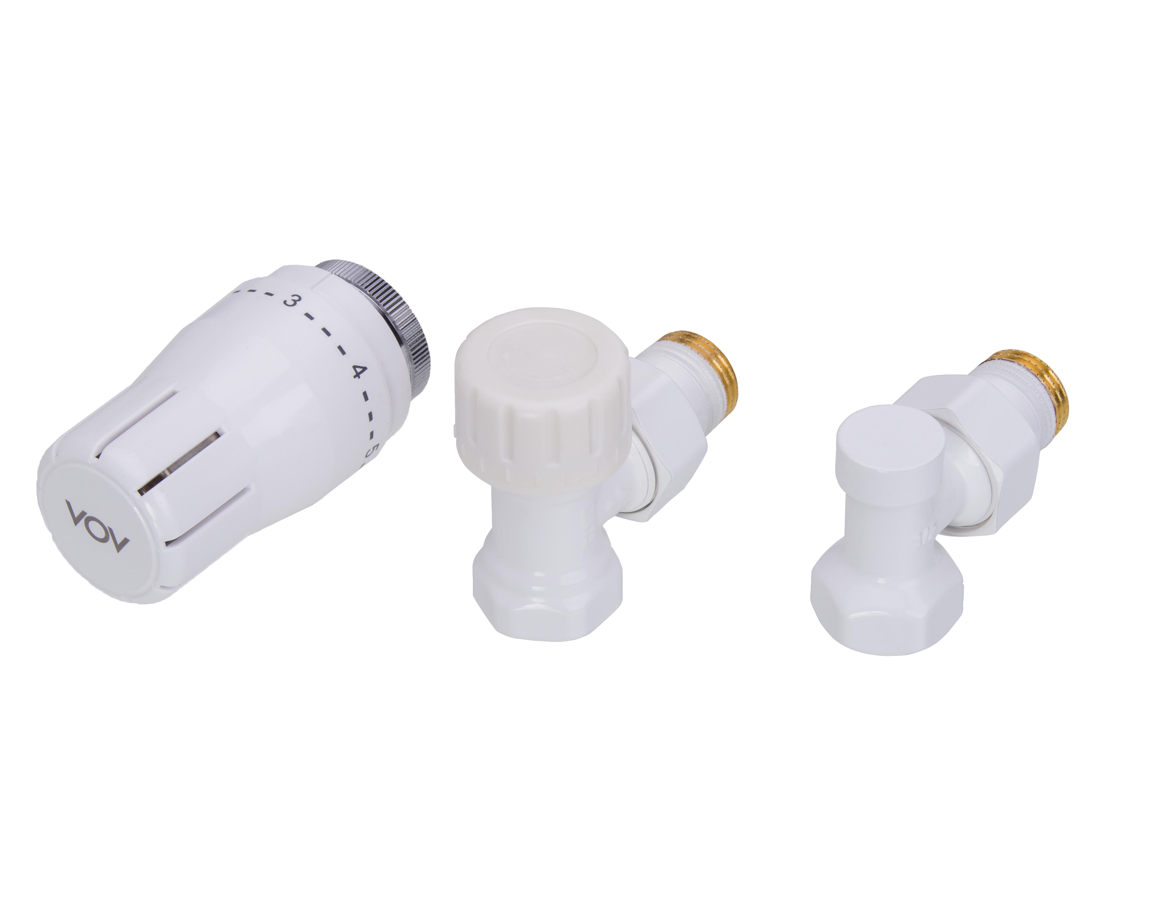 Zestaw termostatyczny KĄTOWY 1/2" biały SCHLOSSER