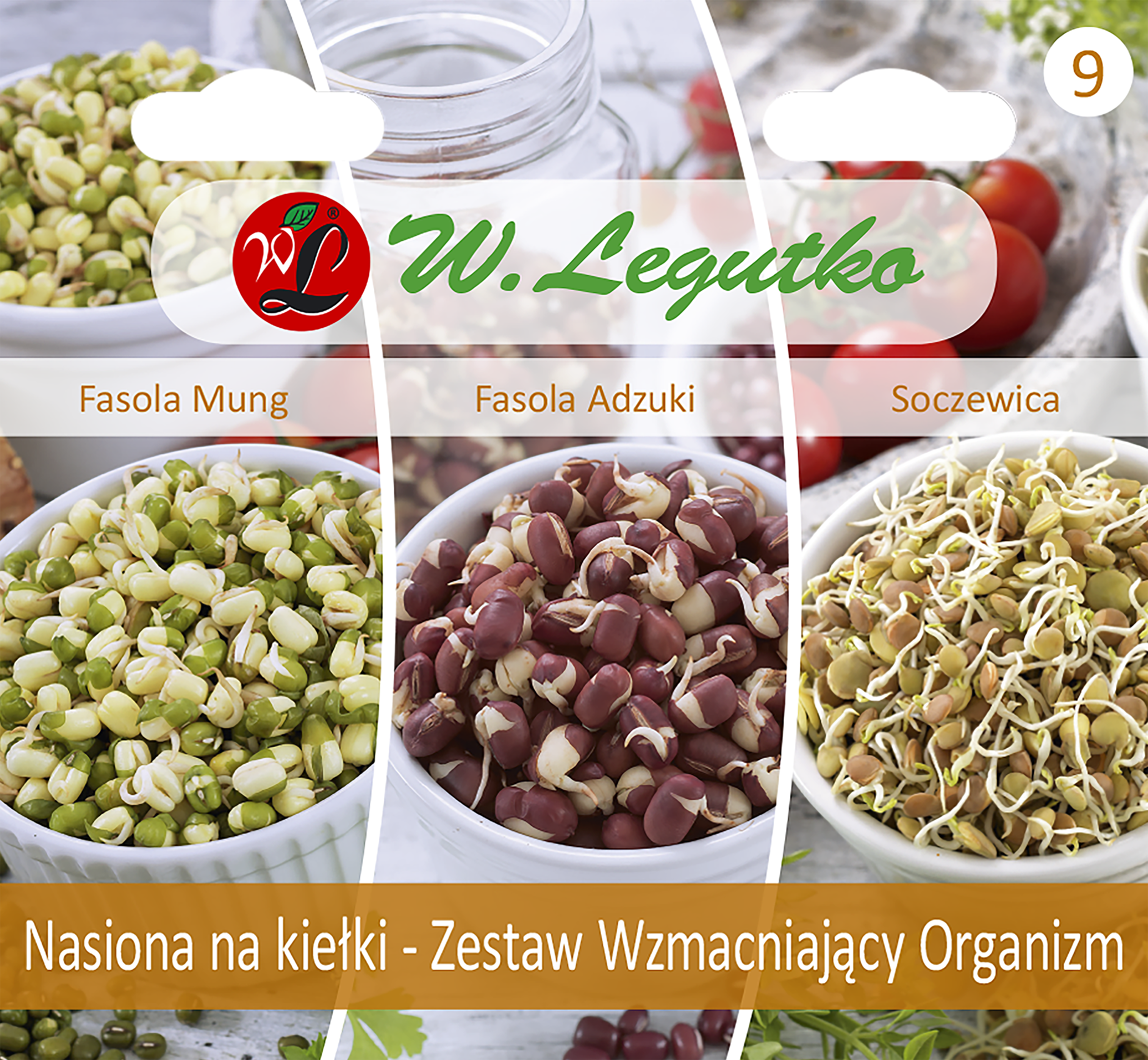 Zestaw 'Wzmacniający organizm' nasiona na kiełki W.Legutko