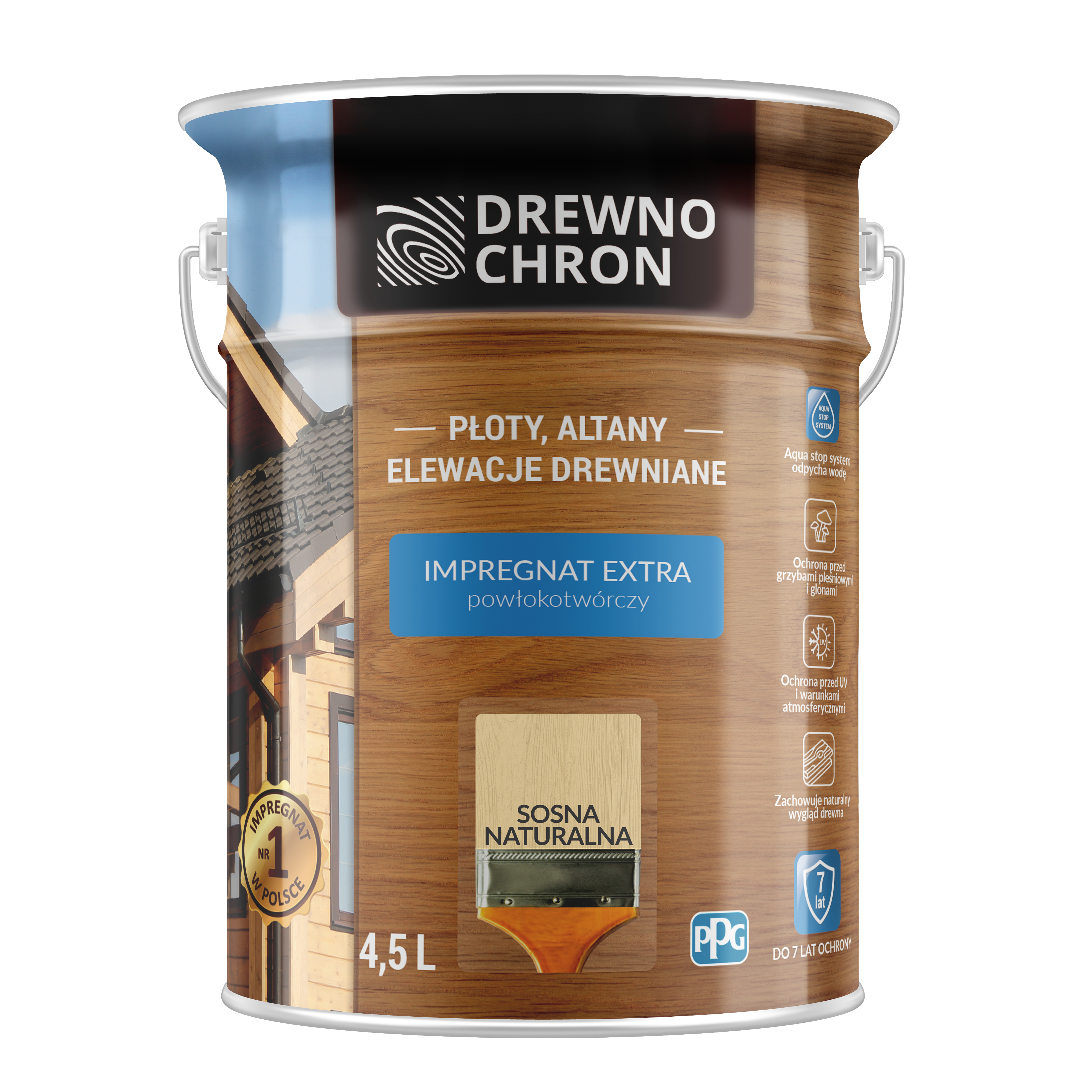 Impregnat do drewna Drewnochron Extra powłokotwórczy 4.5 l Sosna naturalna - 2