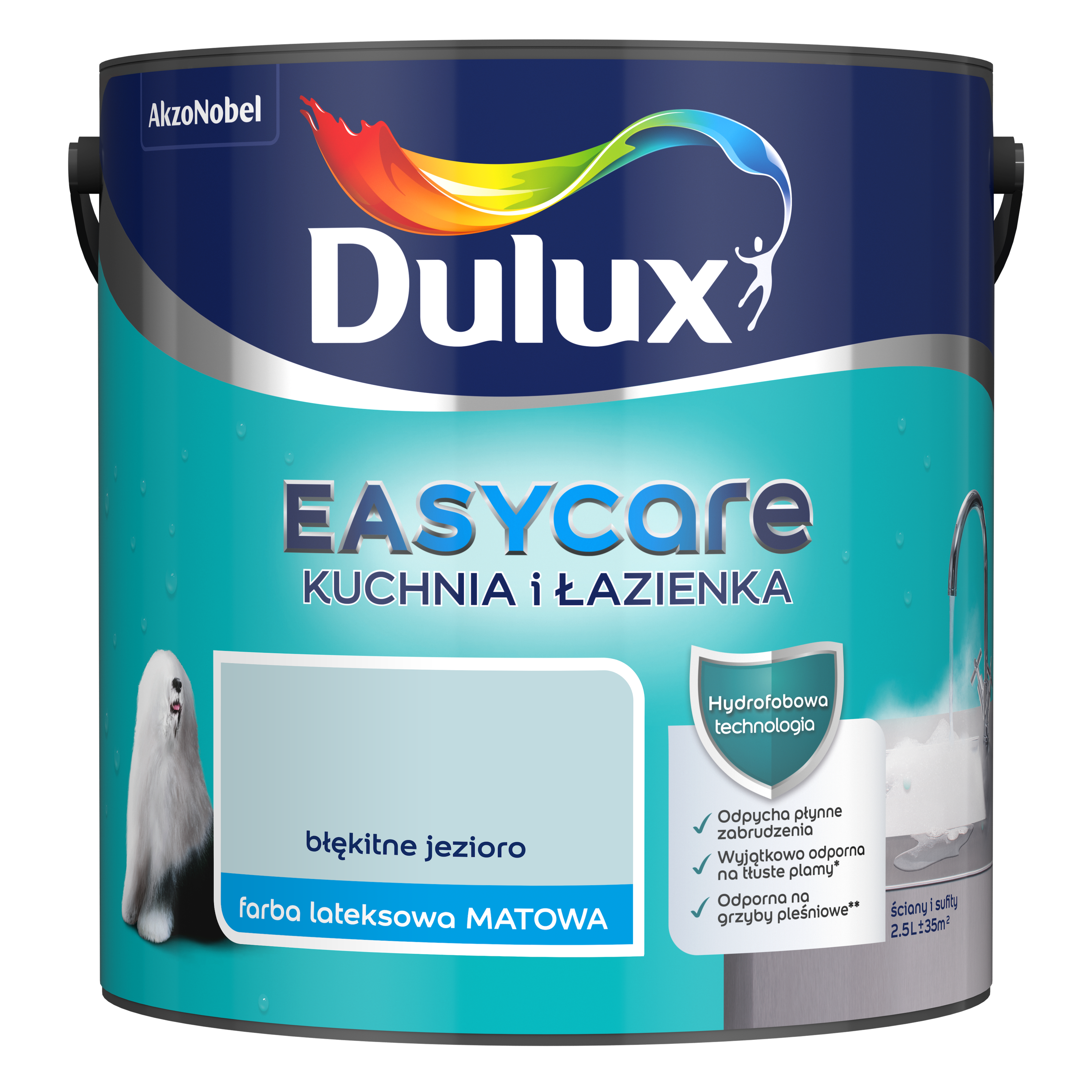 Farba Dulux Easycare kuchnia i łazienka Błękitne jezioro 2.5 l