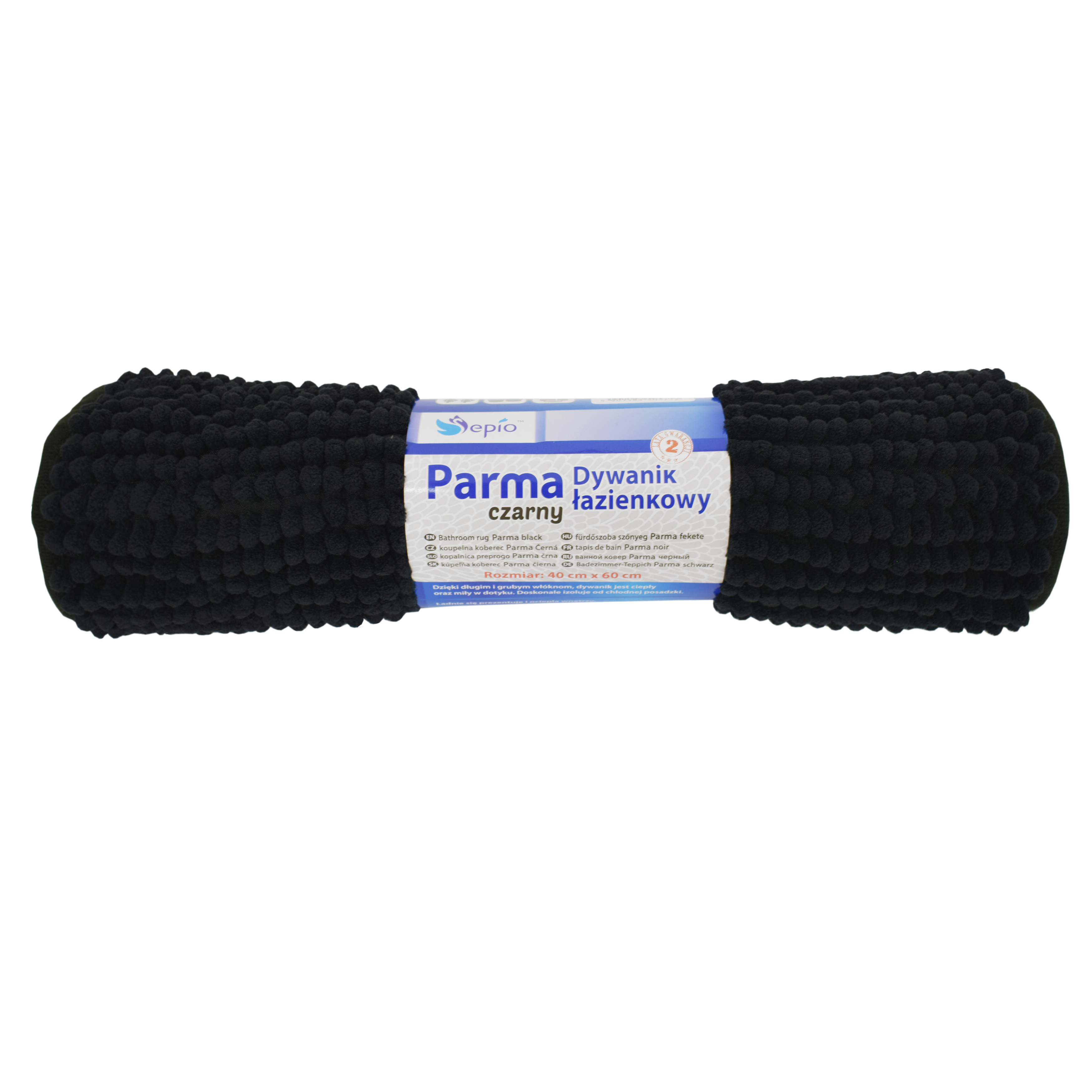 Dywanik łazienkowy Parma Czarny 40 x 60 Sepio - 6