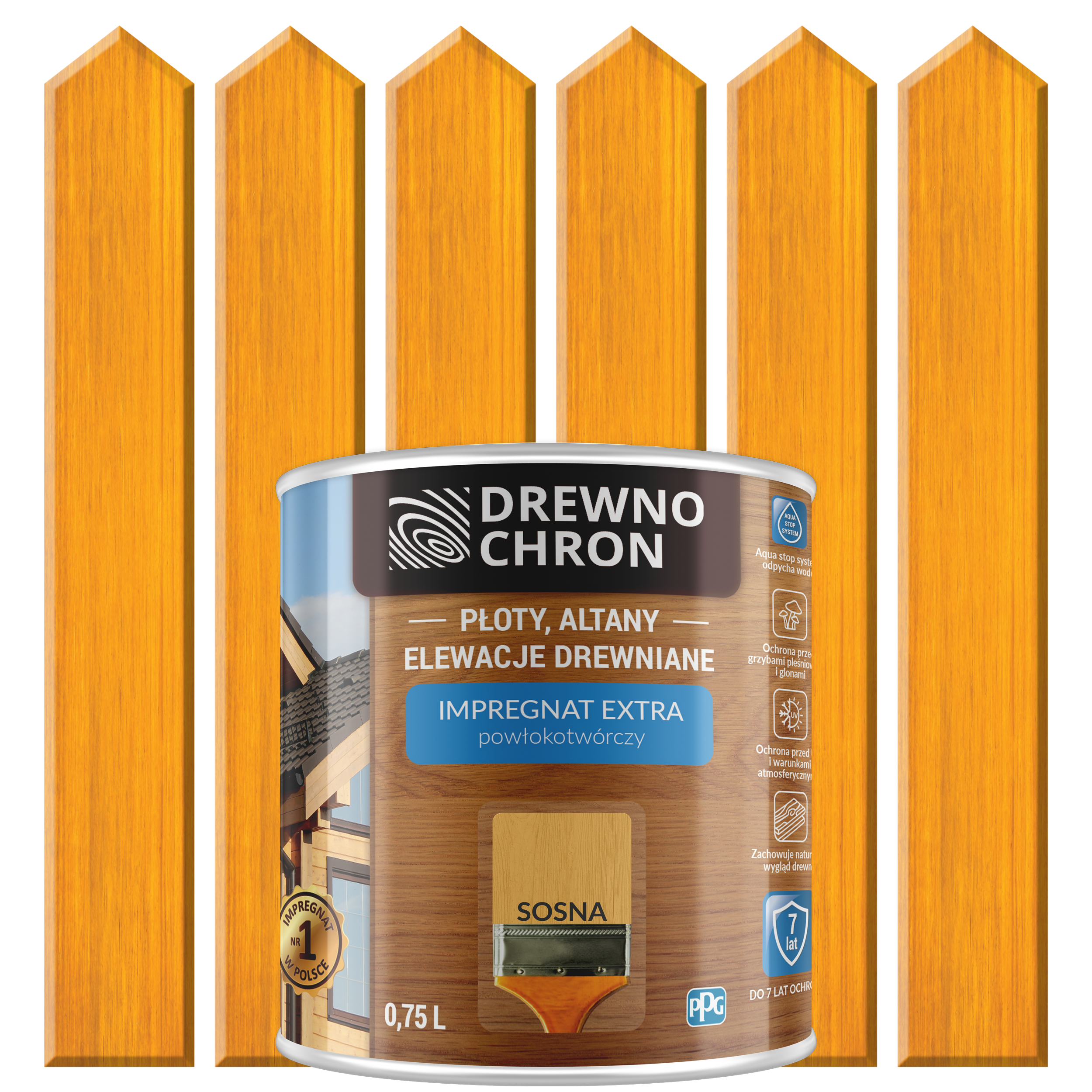 Impregnat do drewna Drewnochron Extra powłokotwórczy 0.75 l Sosna