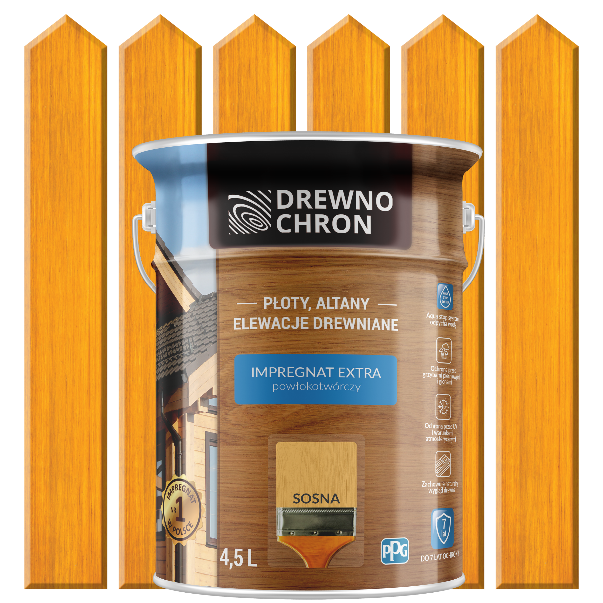 Impregnat do drewna Drewnochron Extra powłokotwórczy4.5 l Sosna
