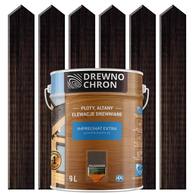 Impregnat do drewna Drewnochron Extra powłokotwórczy 9 l Palisander