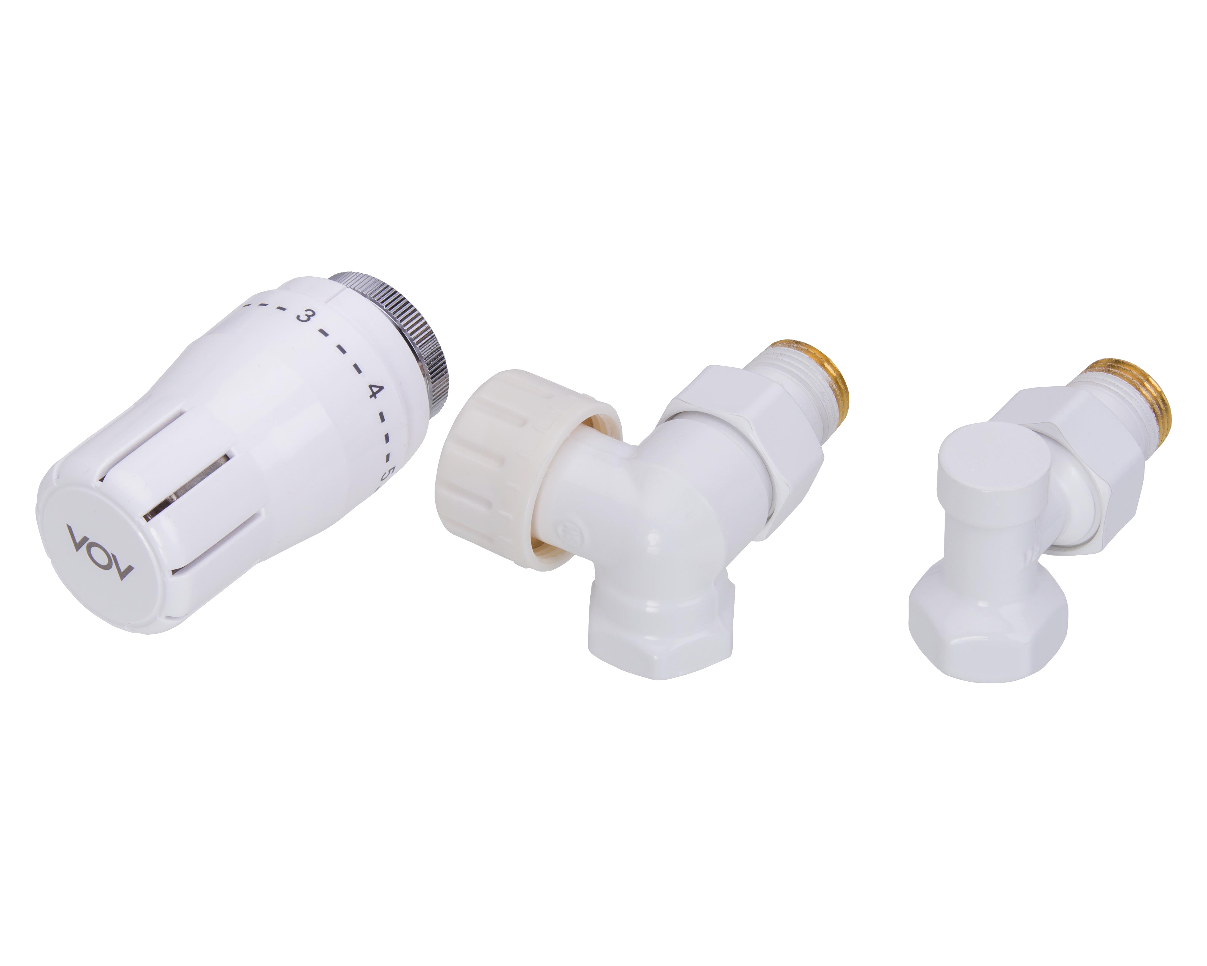 Zestaw termostatyczny OSIOWY-PRAWY 1/2" x 1/2" BIAŁY SCHLOSSER