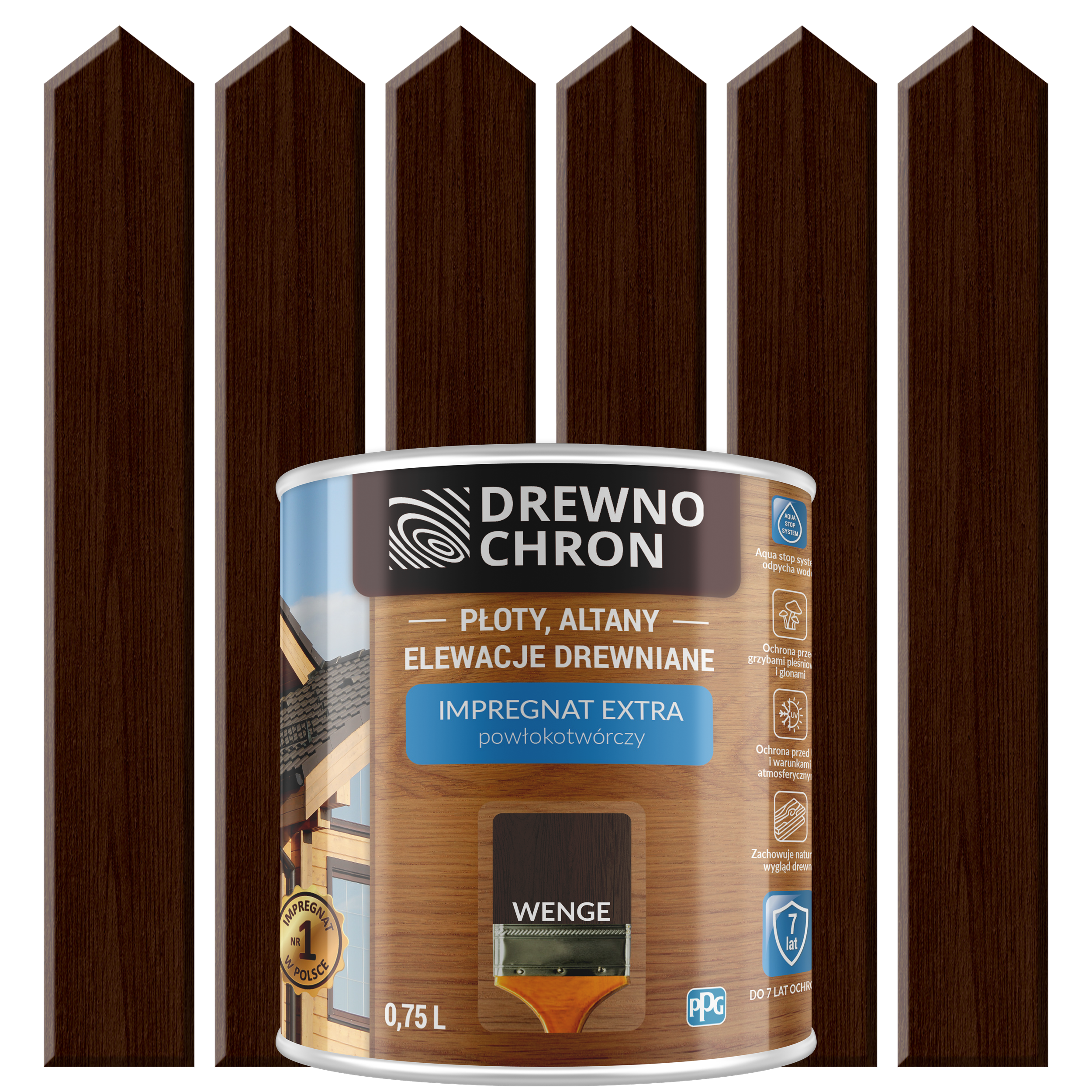 Impregnat do drewna Drewnochron Extra powłokotwórczy 0.75 l Wenge
