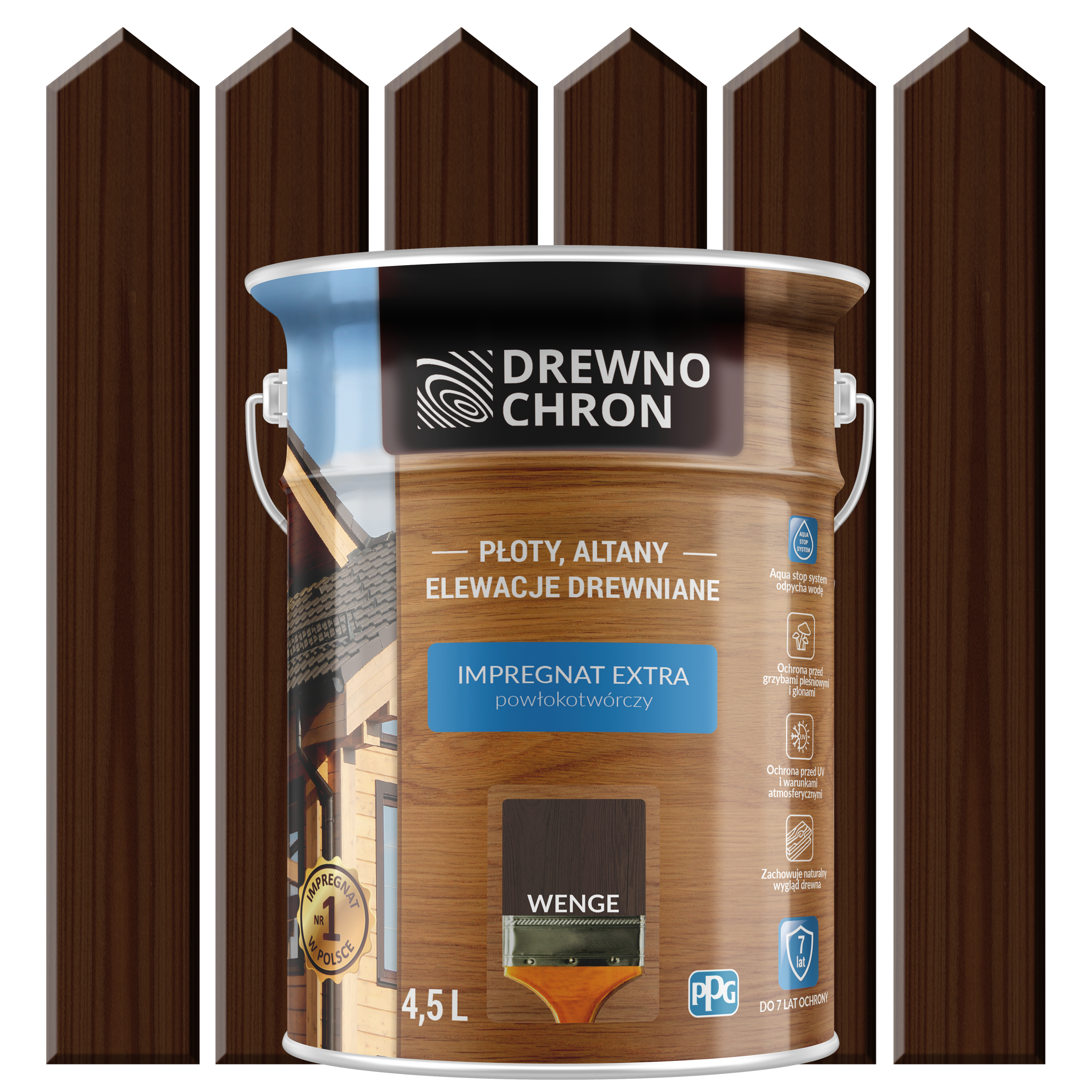 Impregnat do drewna Drewnochron Extra powłokotwórczy 4.5 l Wenge