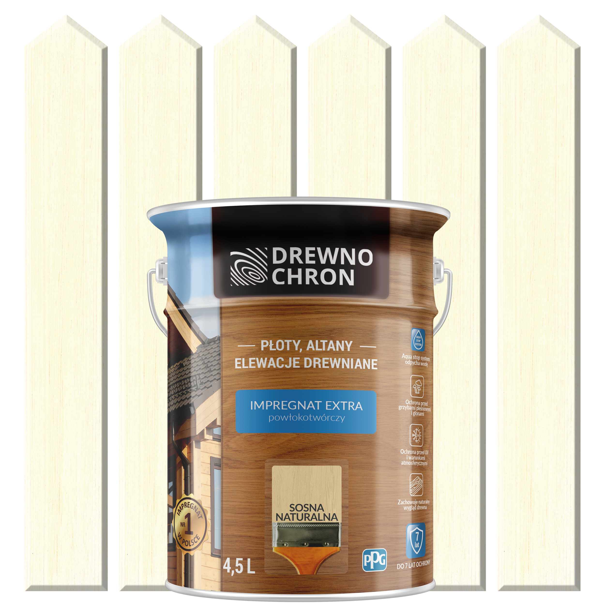 Impregnat do drewna Drewnochron Extra powłokotwórczy 4.5 l Biały