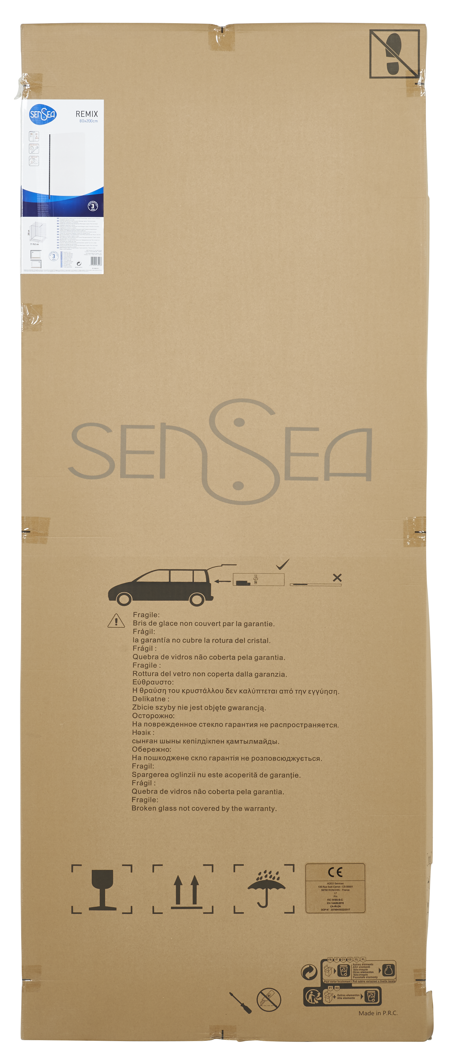 Kabina Walk-in Remix 80x200 transparentna profil czarny Sensea - 27