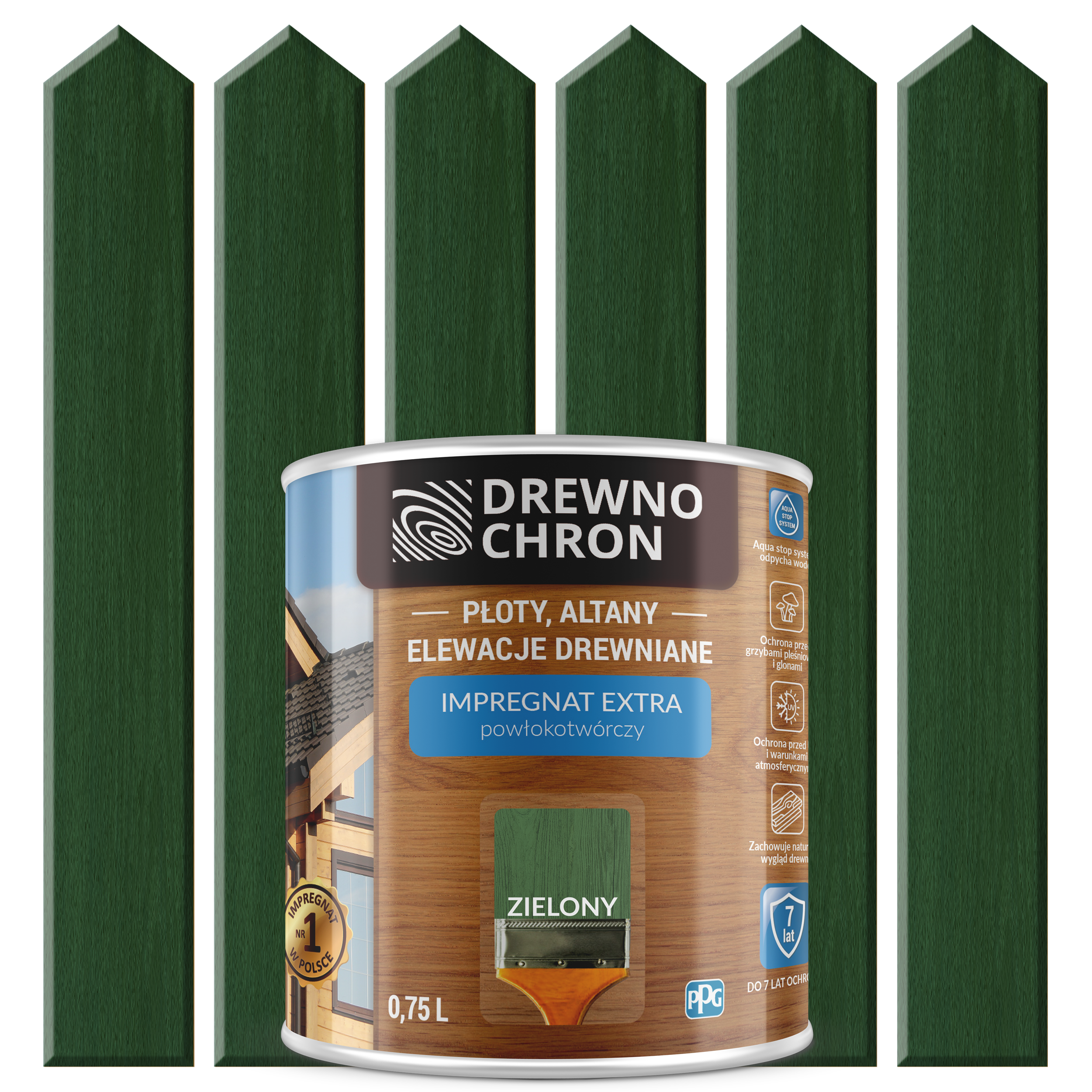 Impregnat do drewna Drewnochron Extra powłokotwórczy 0.75 l Zielony