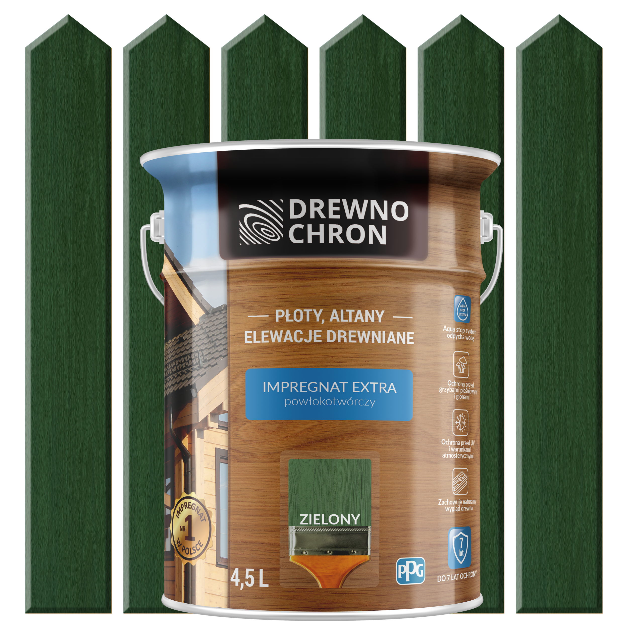 Impregnat do drewna EXTRA 4.5 l Zielony DREWNOCHRON