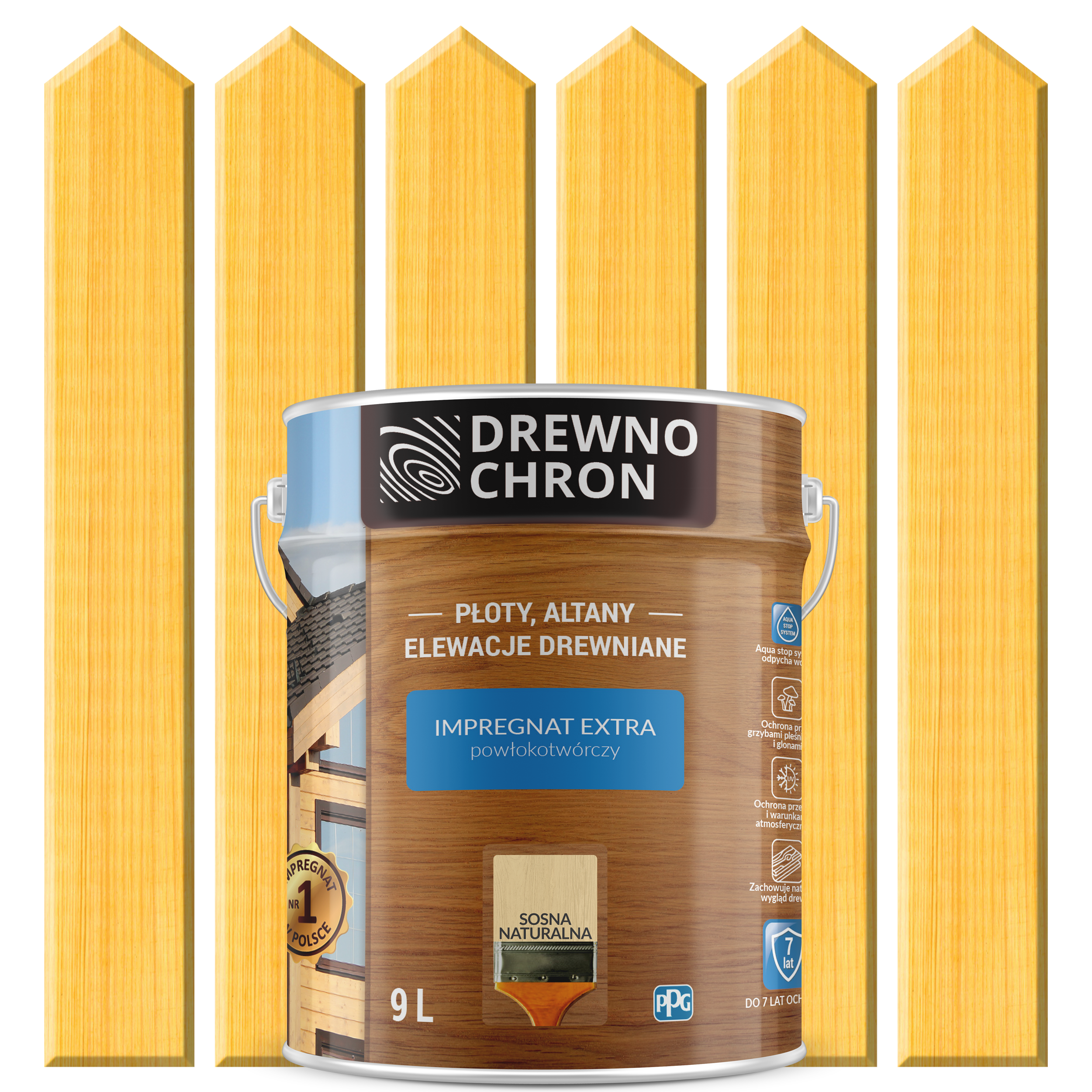 Impregnat do drewna Drewnochron Extra powłokotwórczy 9 l Sosna naturalna