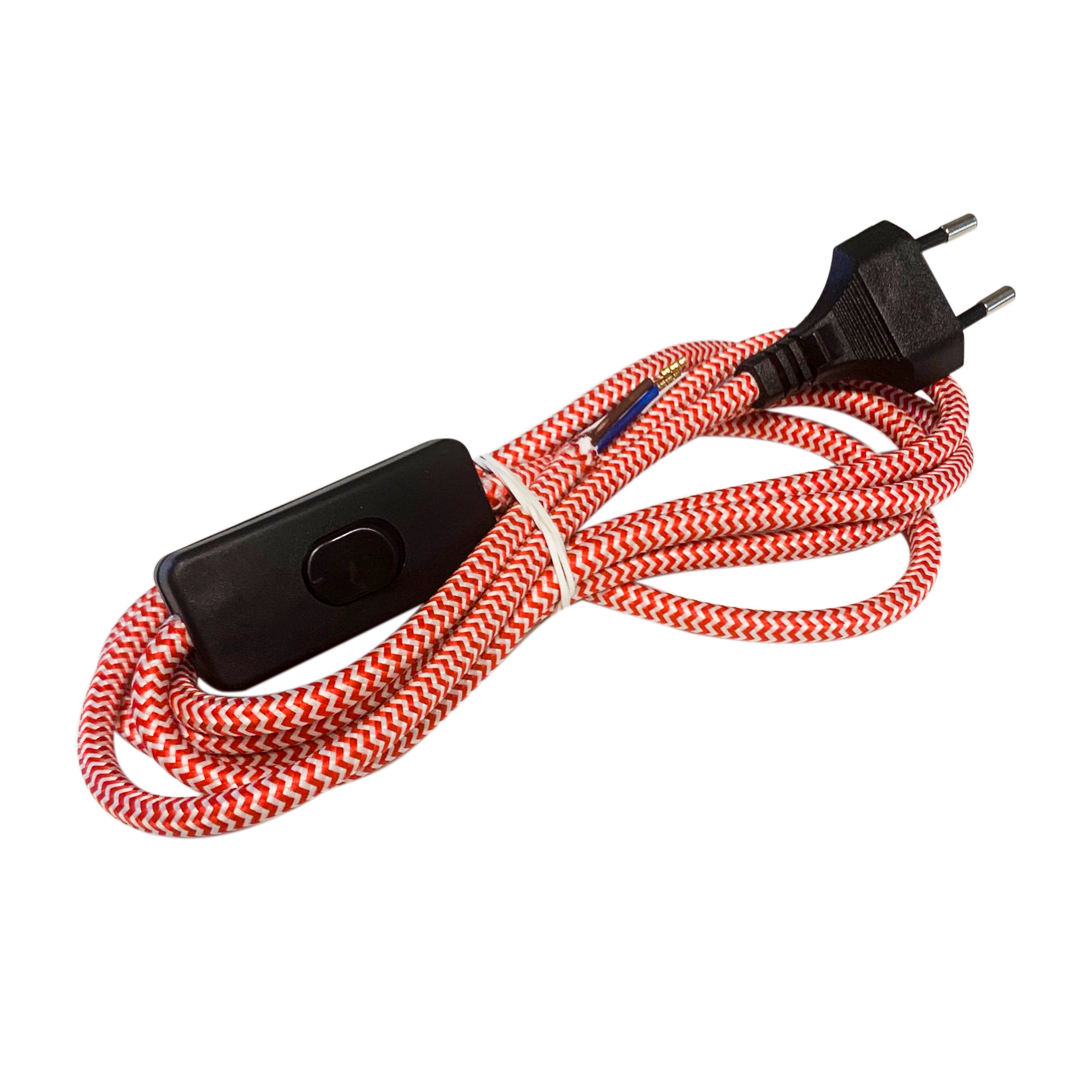 Przewód ELEKTRYCZNY DIC0725 W OPLOCIE czerwono-białym 2 m DPM SOLID