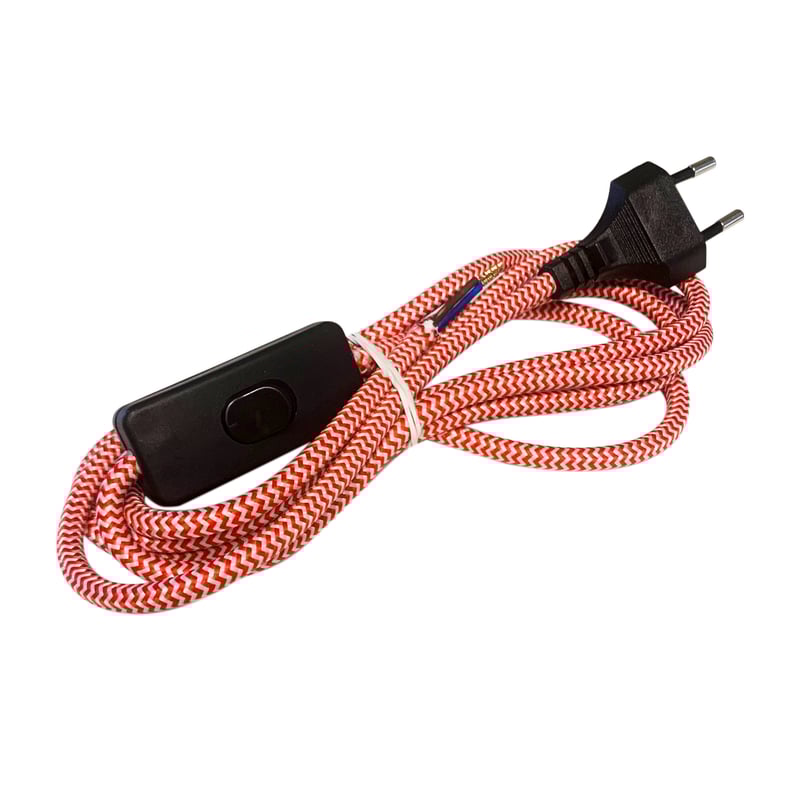 Przewód ELEKTRYCZNY DIC0725 W OPLOCIE czerwono-białym 2 m DPM SOLID