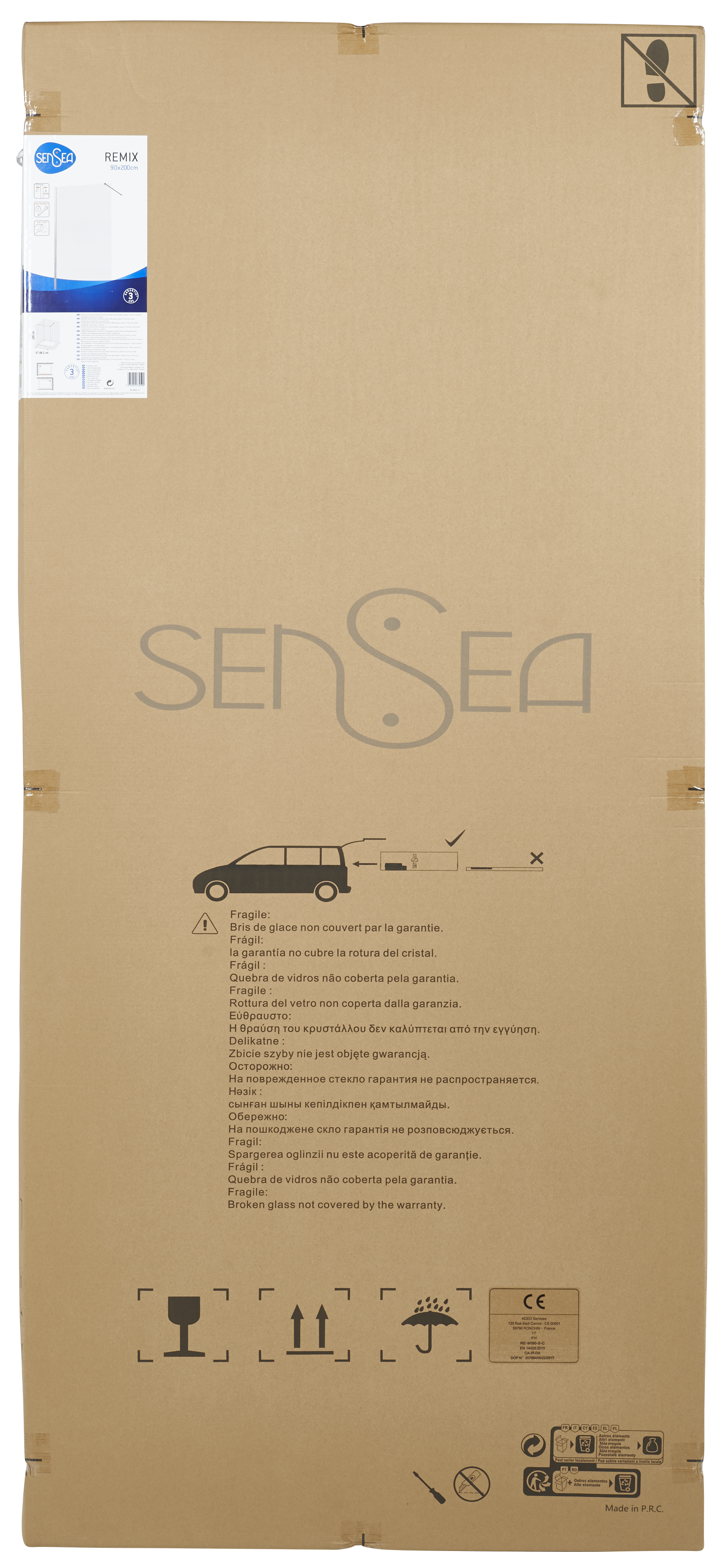 Kabina Walk-in Remix 90x200 transparentna profil chromowany Sensea - 25