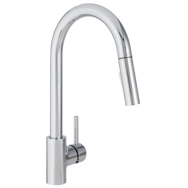 Bateria kuchenna z wyciąganą wylewką U 53 cm Lily Chrom Delinia