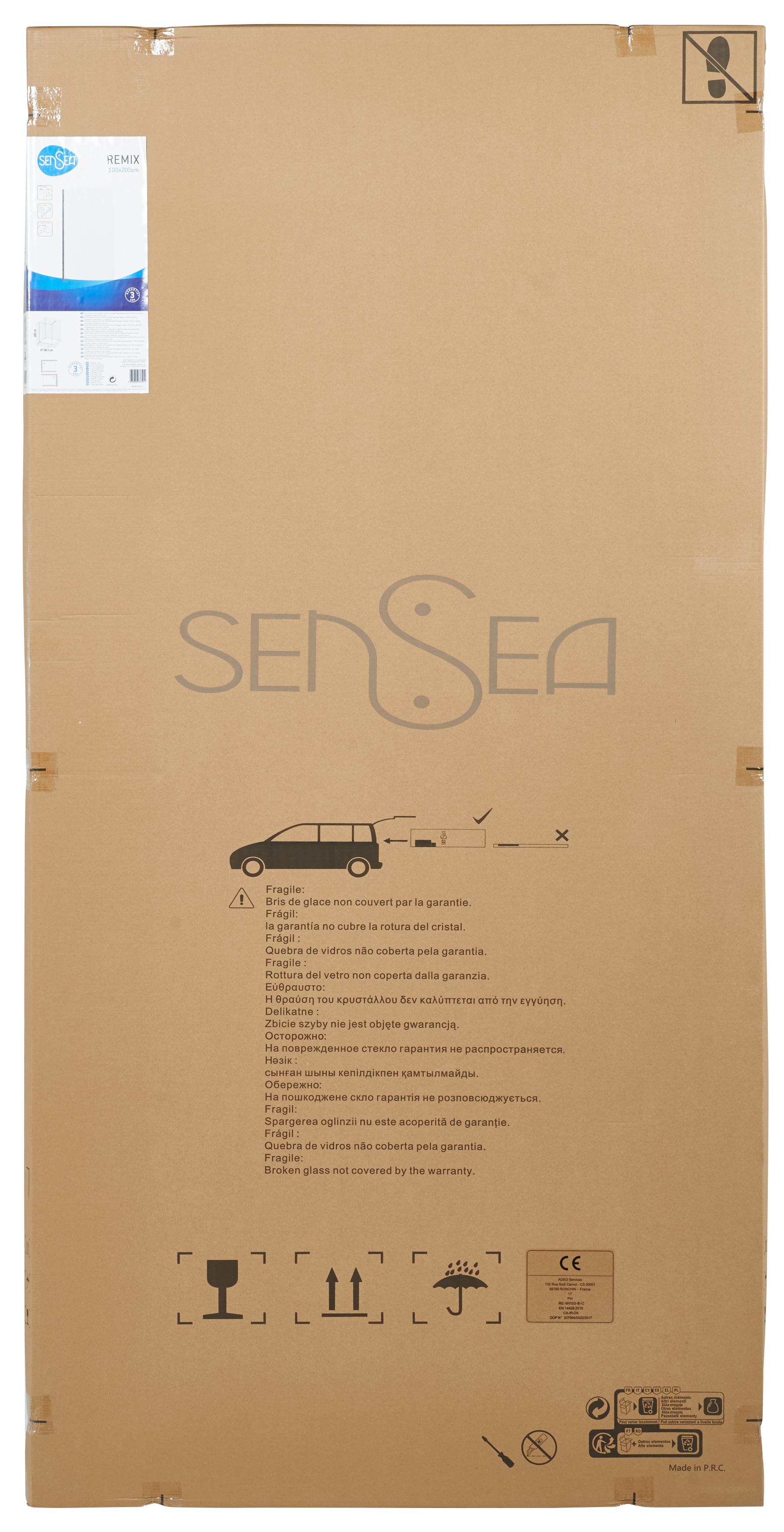 Kabina Walk-in Remix 100x200 transparentna profil czarny Sensea - 29