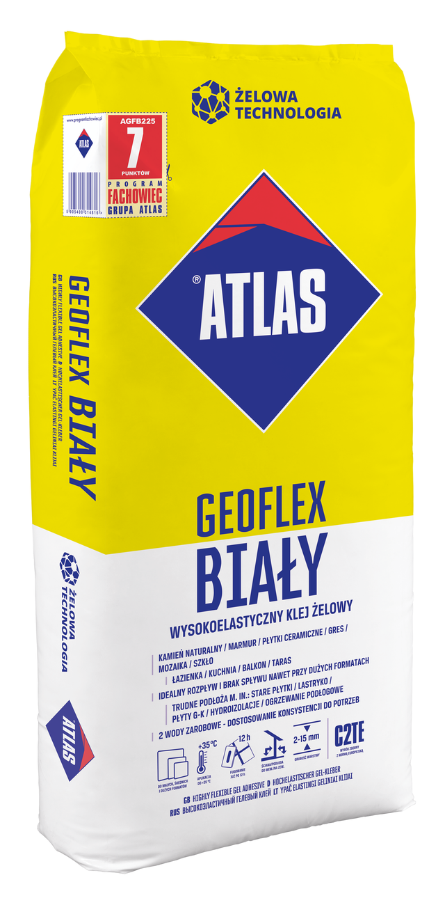 Zaprawa elastyczna klejowa GEOFLEX 22.5 kg biała ATLAS