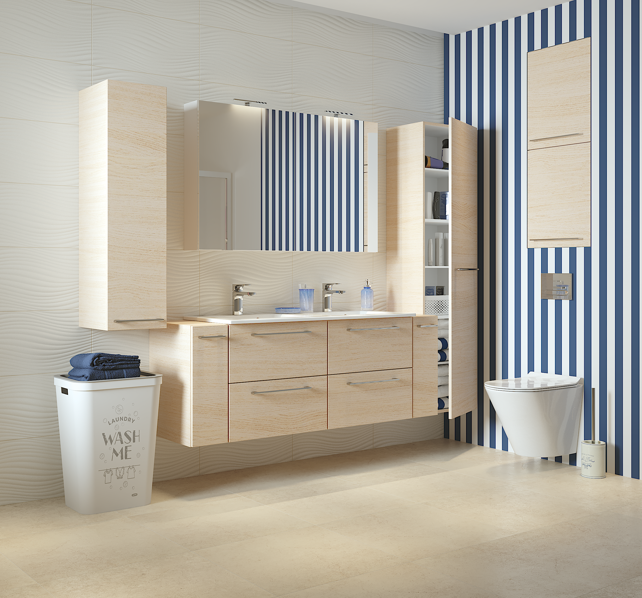 colonna bagno Remix rovere naturale L45 x H173 x  48 cm - 3