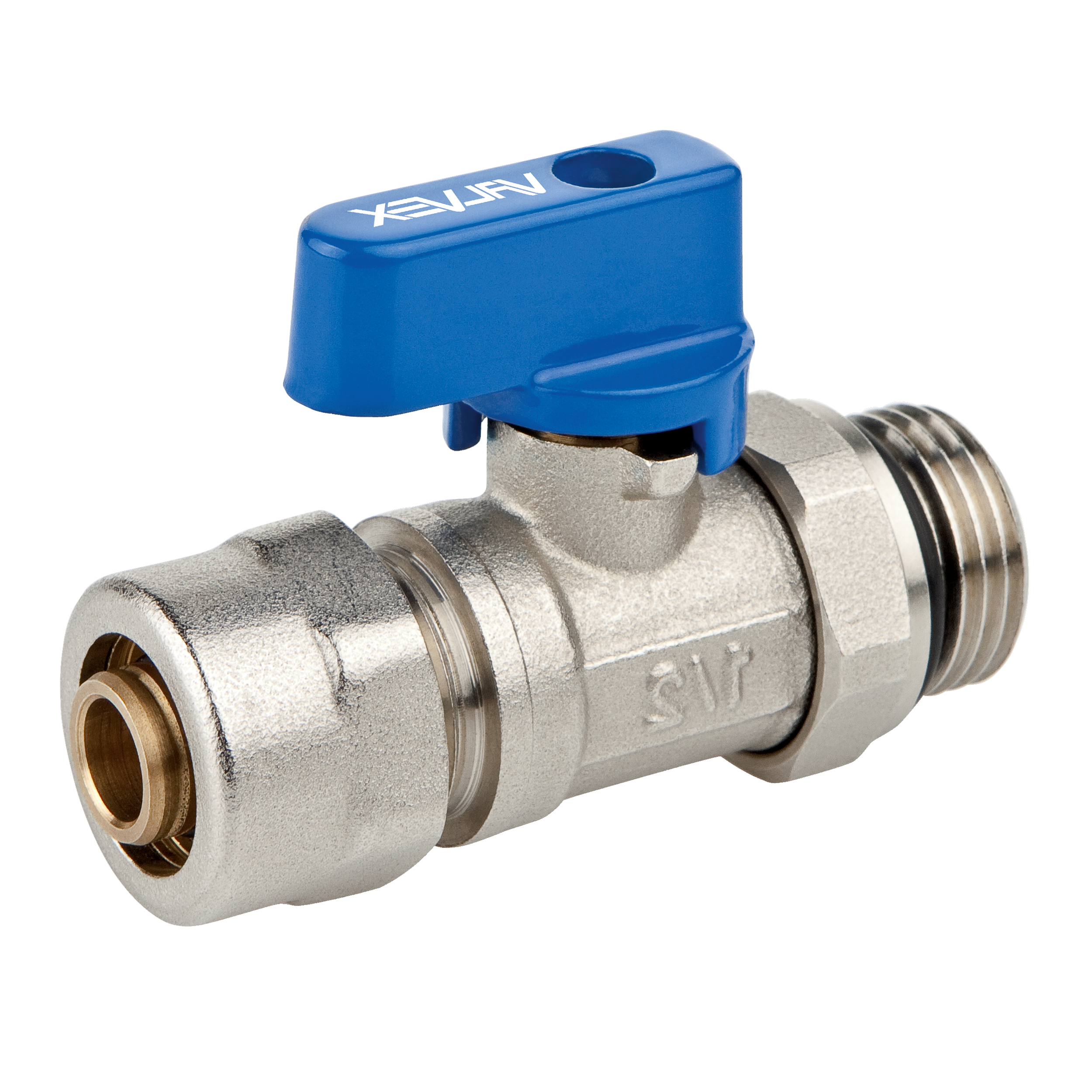 Zawór MINI PLUS z oringiem i złączką PEX/Al. G1/2"x16 niebieski VALVEX