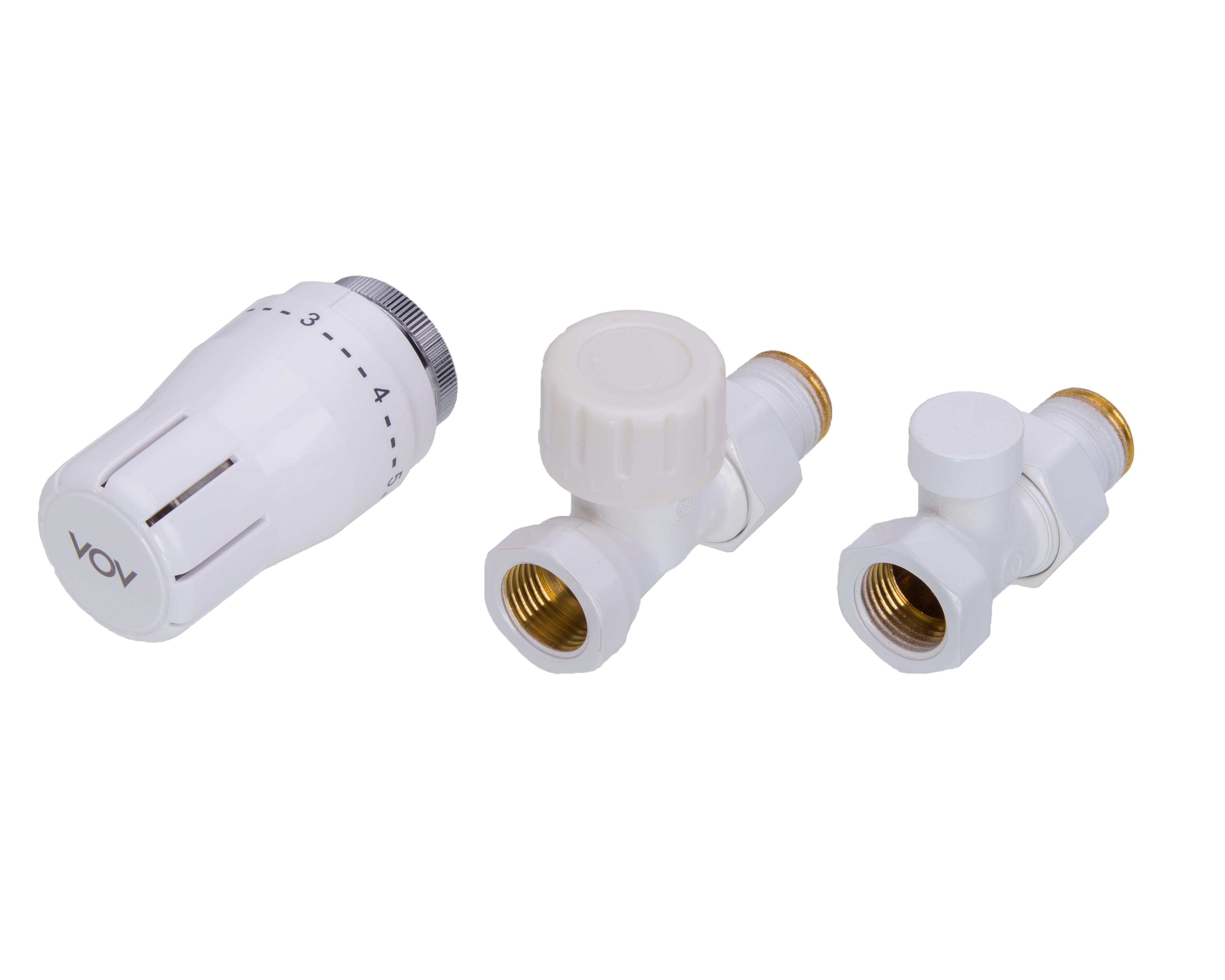 Zestaw termostatyczny PROSTY 1/2" biały SCHLOSSER