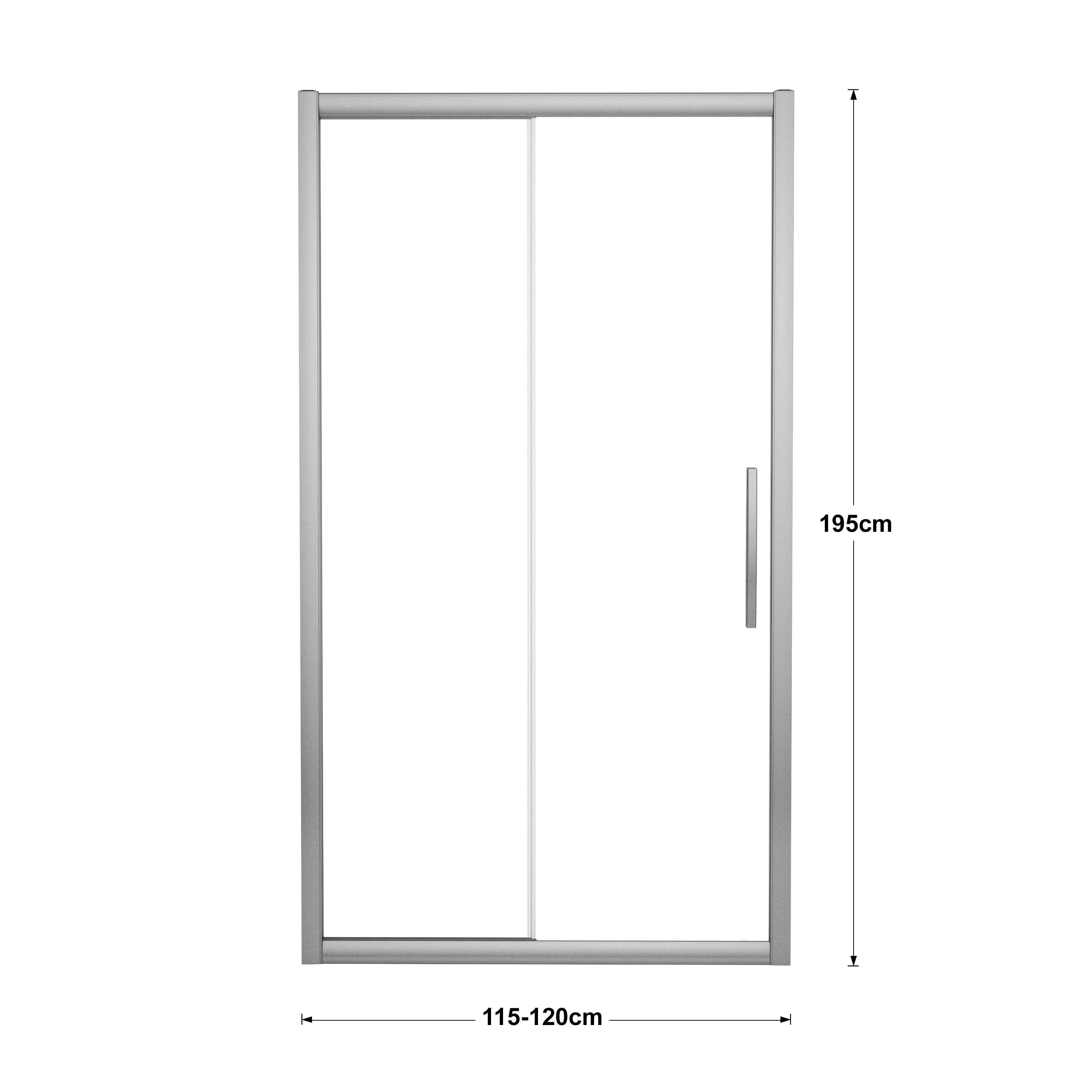 Porta doccia scorrevole Namara, L 115-120 cm x H 195 cm x SP 8 mm, profilo cromo - 9