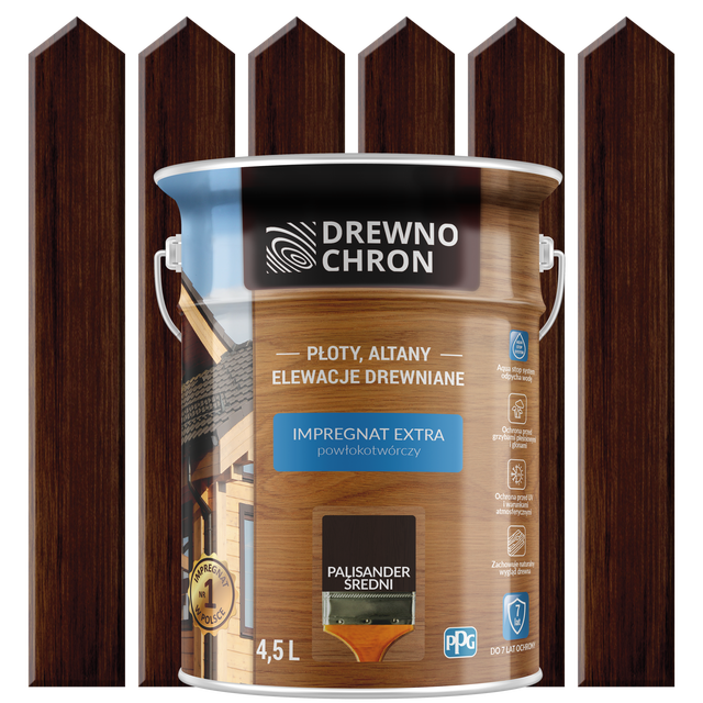Impregnat do drewna EXTRA 4.5 l Palisander średni DREWNOCHRON