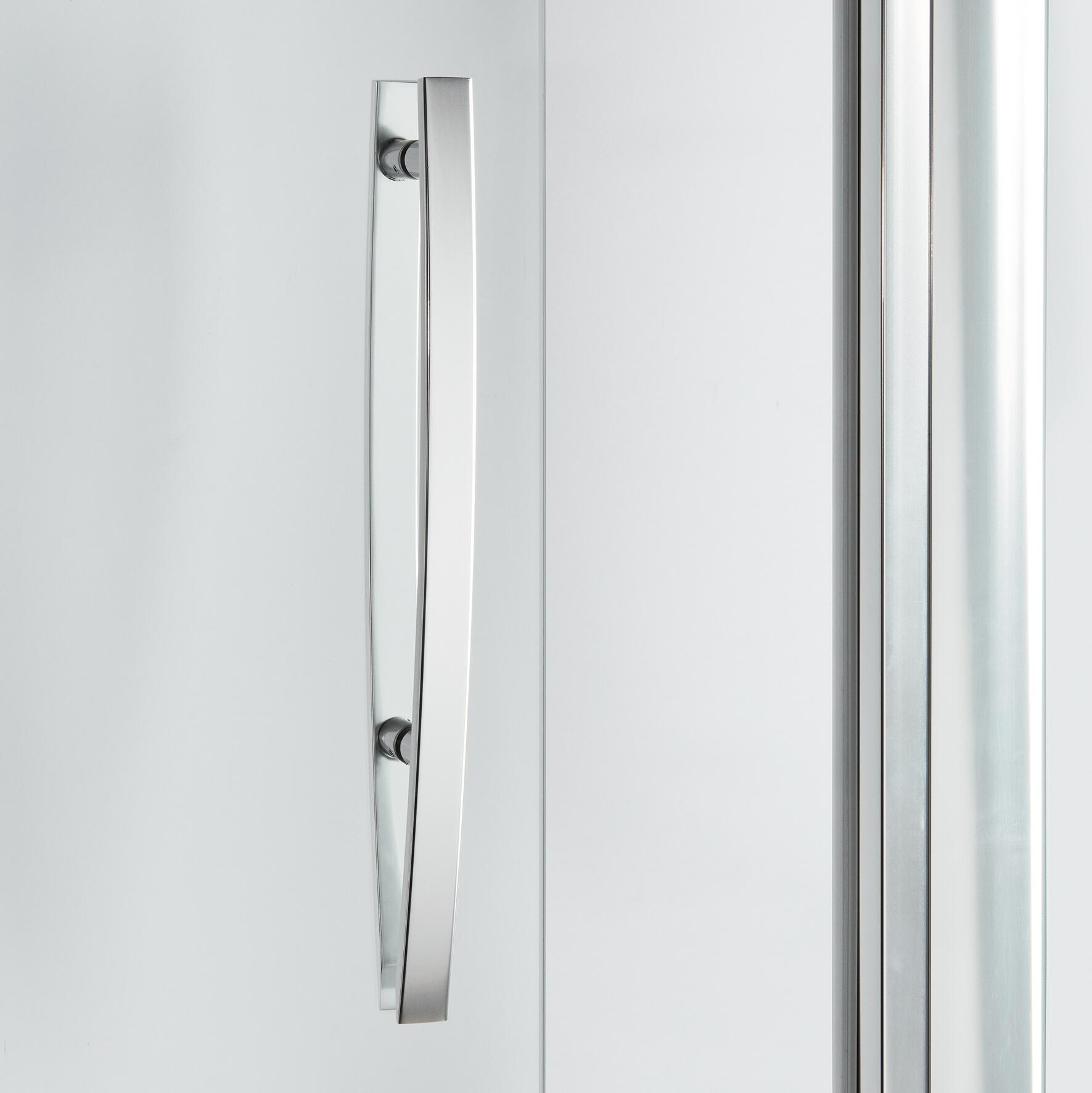 Porta doccia scorrevole L 115-120 cm x H 195 cm per nicchia in vetro trasparente SP. 8 mm, profilo lucido cromo, serie Namara - 8