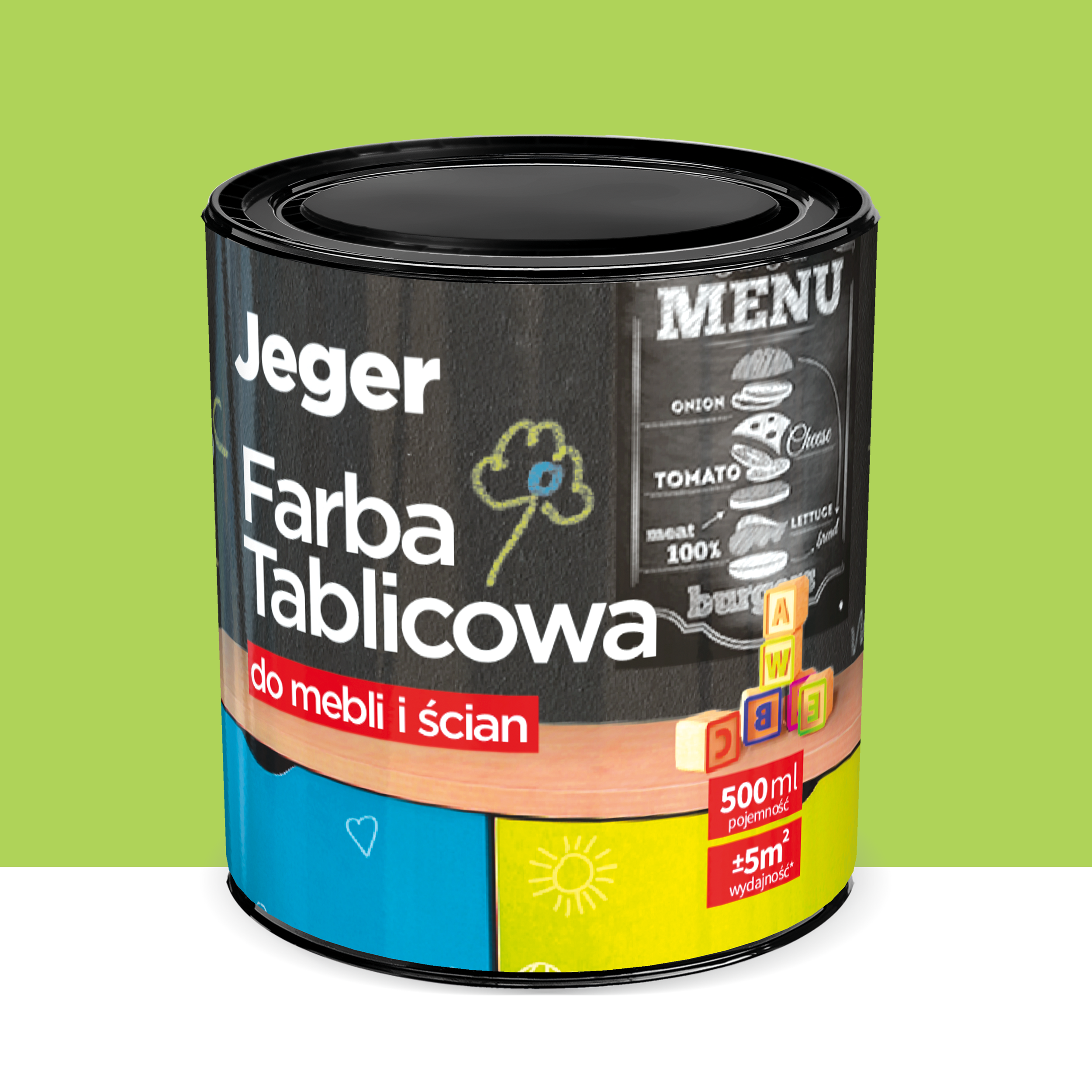 Farba tablicowa do mebli i ścian 0.5 l Zielona JEGER
