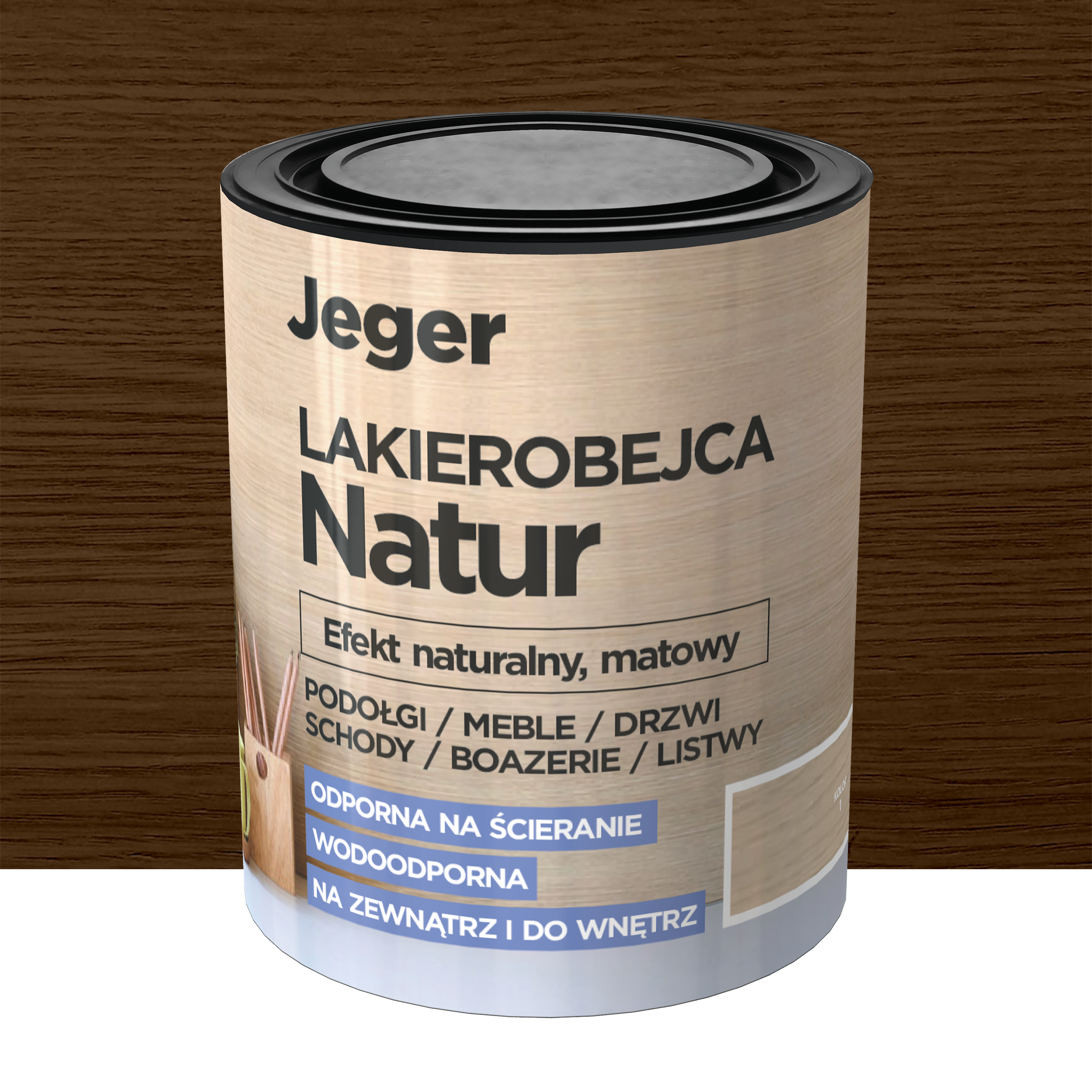 Lakierobejca NATUR 0.5 l kolor 8 Efekt naturalny matowy JEGER